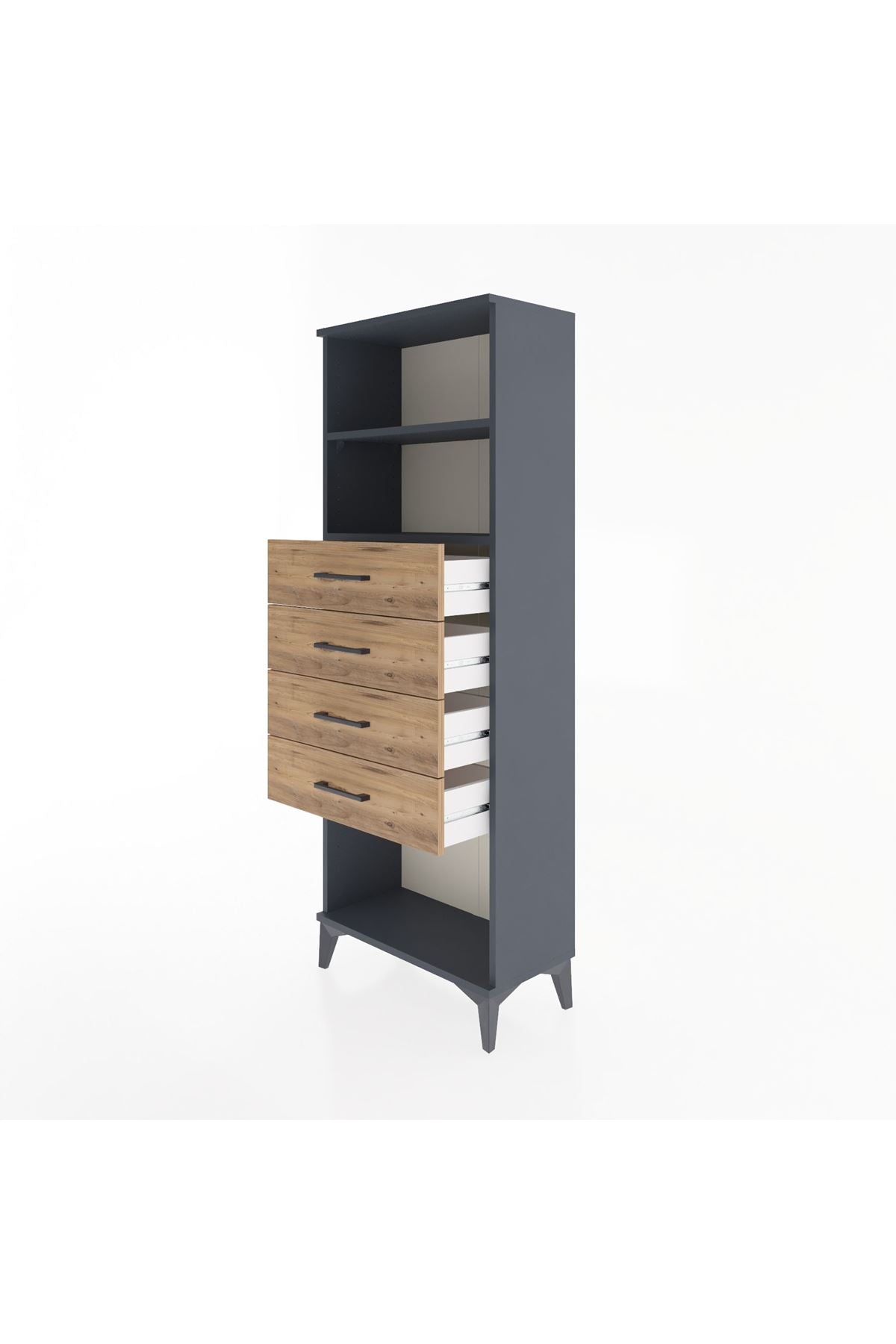 Arges Dolap 2 Raflı 4 Çekmeceli 60x30x163 - S20M096V6A