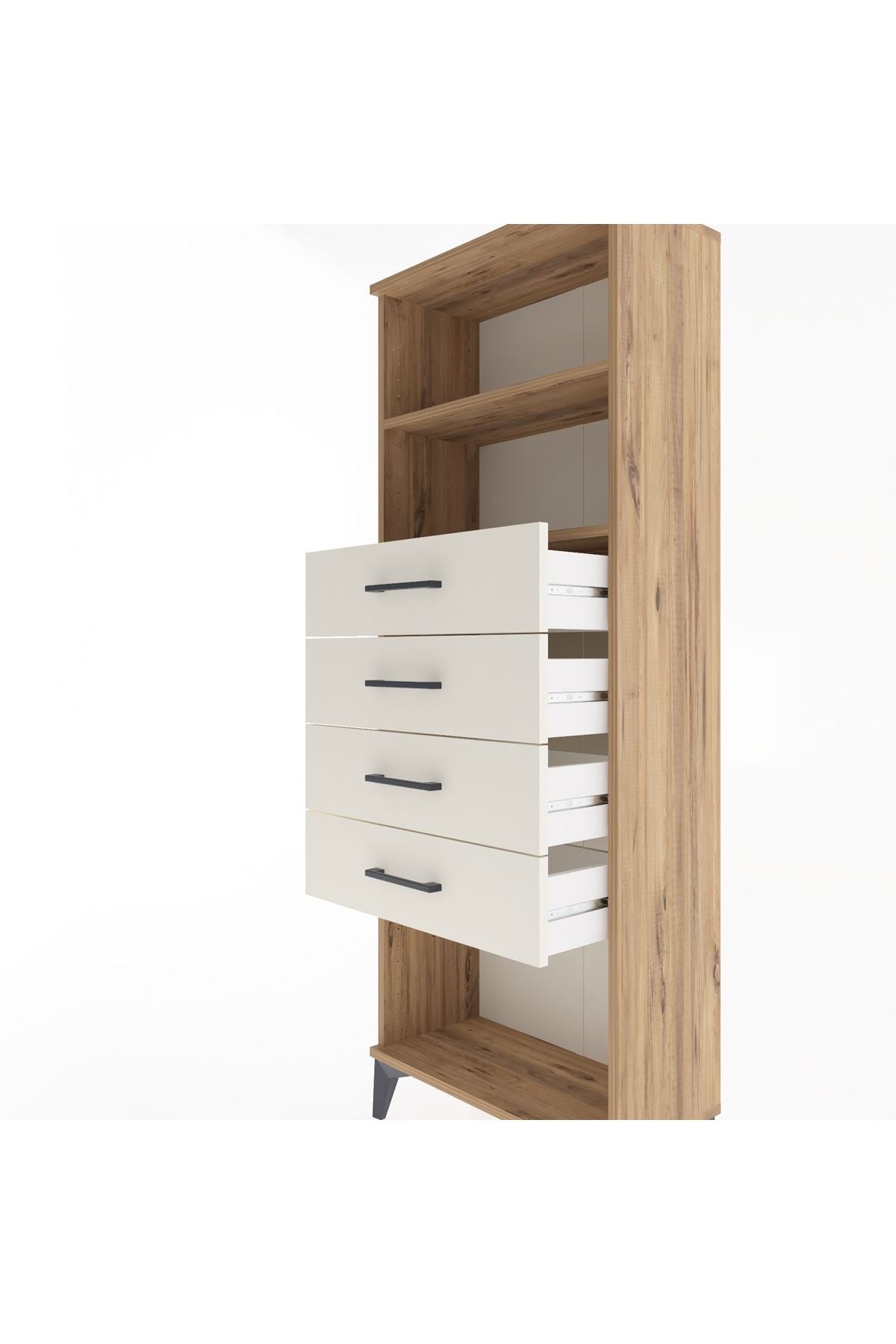 Arges Dolap 2 Raflı 4 Çekmeceli 60x30x163 - S20M096V7A