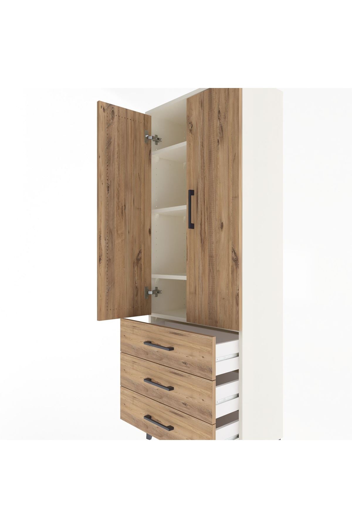 Arges Dolap 4 Raflı 3 Çekmeceli 2 Kapaklı 60x30x163 - S20M097V3A
