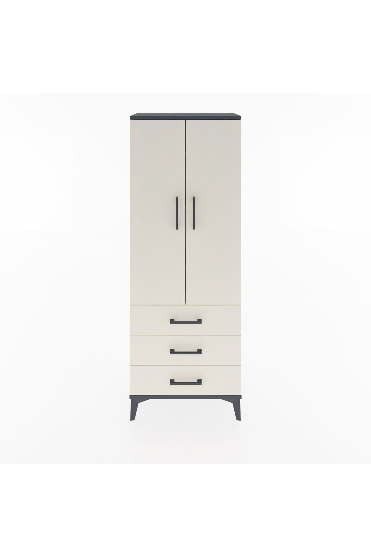 Arges Dolap 4 Raflı 3 Çekmeceli 2 Kapaklı 60x30x163 - S20M097V4A