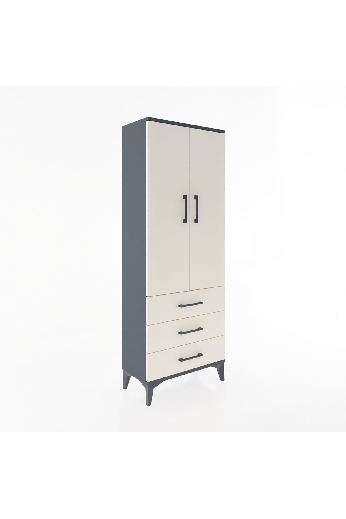 Arges Dolap 4 Raflı 3 Çekmeceli 2 Kapaklı 60x30x163 - S20M097V4A