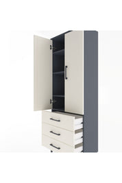 Arges Dolap 4 Raflı 3 Çekmeceli 2 Kapaklı 60x30x163 - S20M097V4A