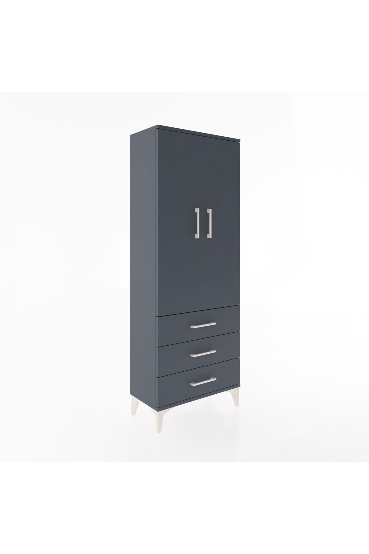 Arges Dolap 4 Raflı 3 Çekmeceli 2 Kapaklı 60x30x163 - S20M097V5A