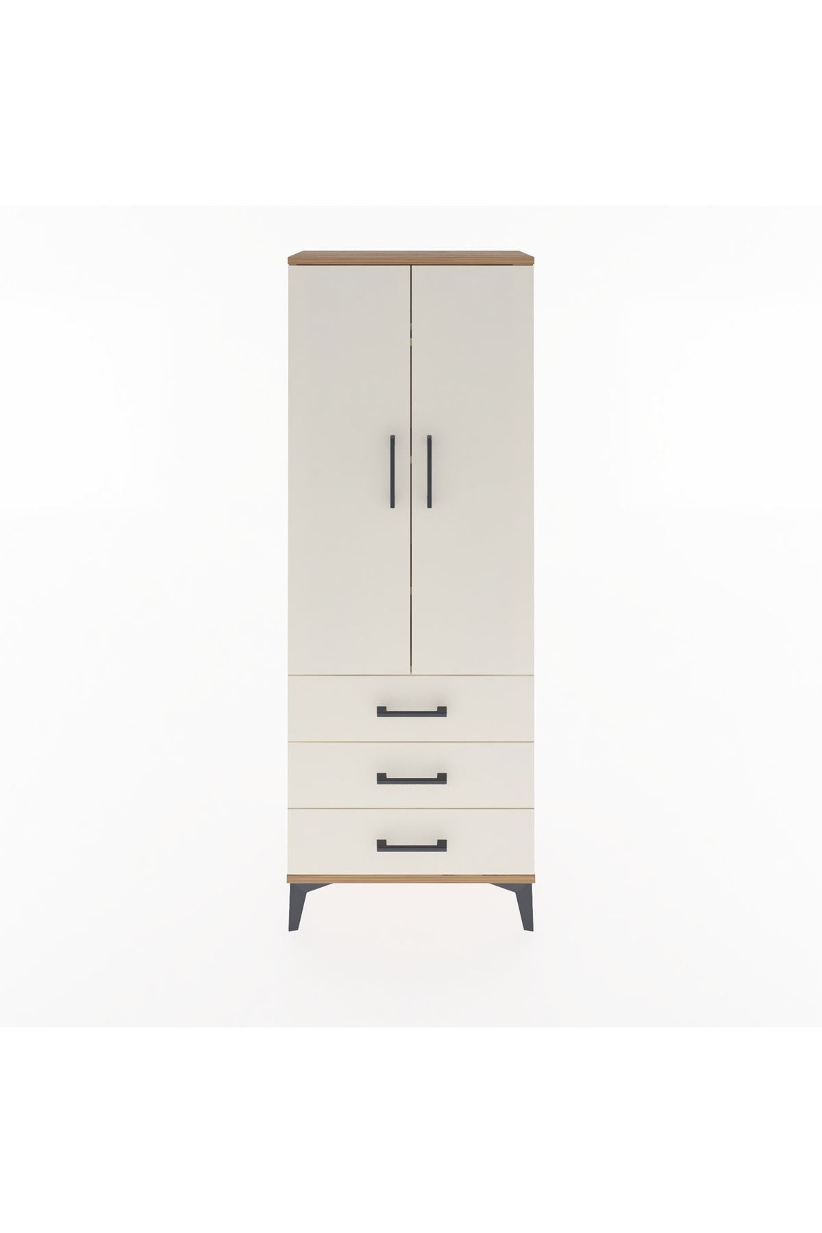 Arges Dolap 4 Raflı 3 Çekmeceli 2 Kapaklı 60x30x163 - S20M097V7A