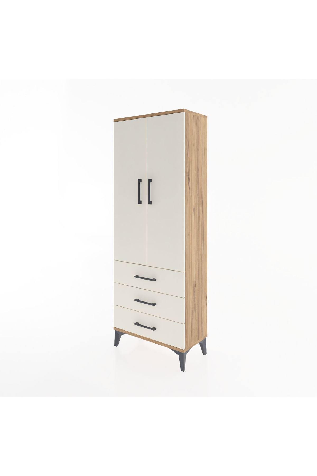 Arges Dolap 4 Raflı 3 Çekmeceli 2 Kapaklı 60x30x163 - S20M097V7A