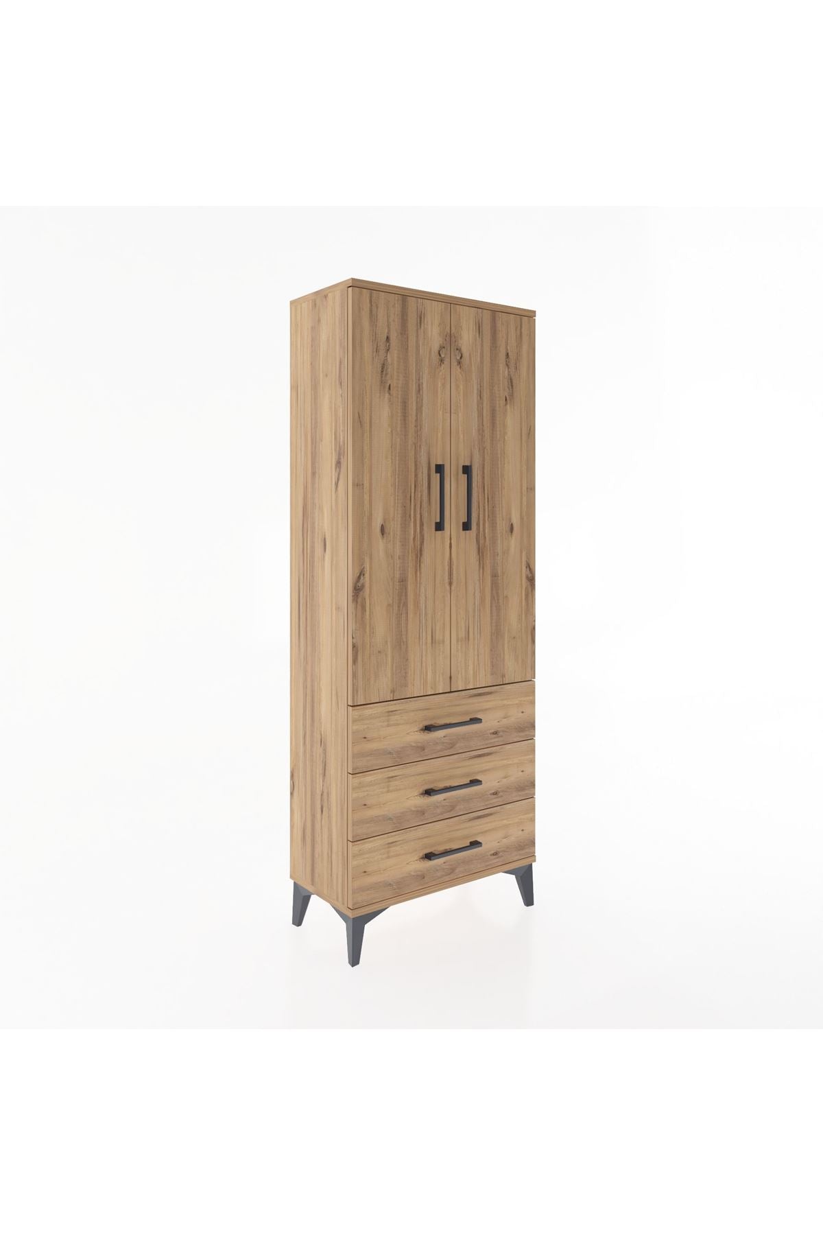 Arges Dolap 4 Raflı 3 Çekmeceli 2 Kapaklı 60x30x163 - S20M097V9A