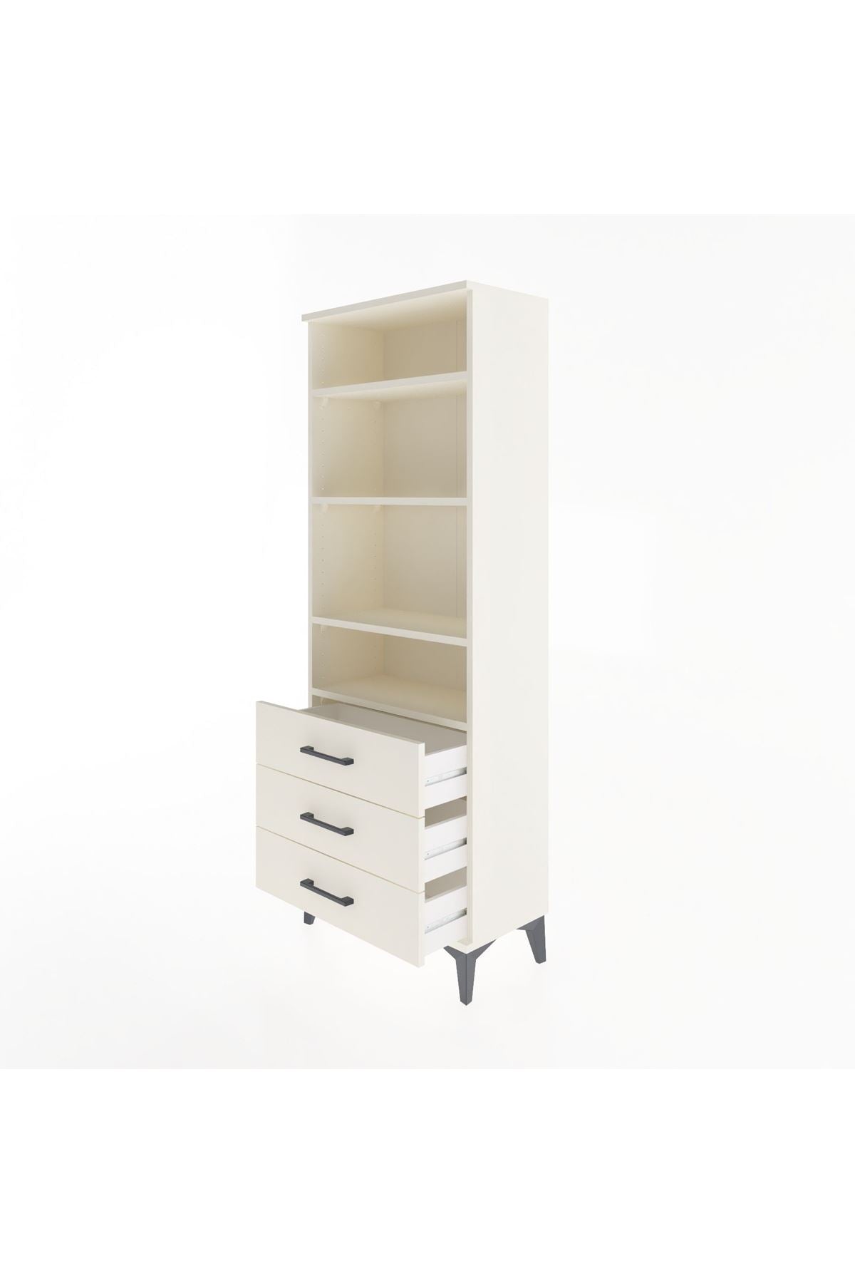 Arges Dolap 4 Raflı 3 Çekmeceli 60x30x163 - S20M098V1A