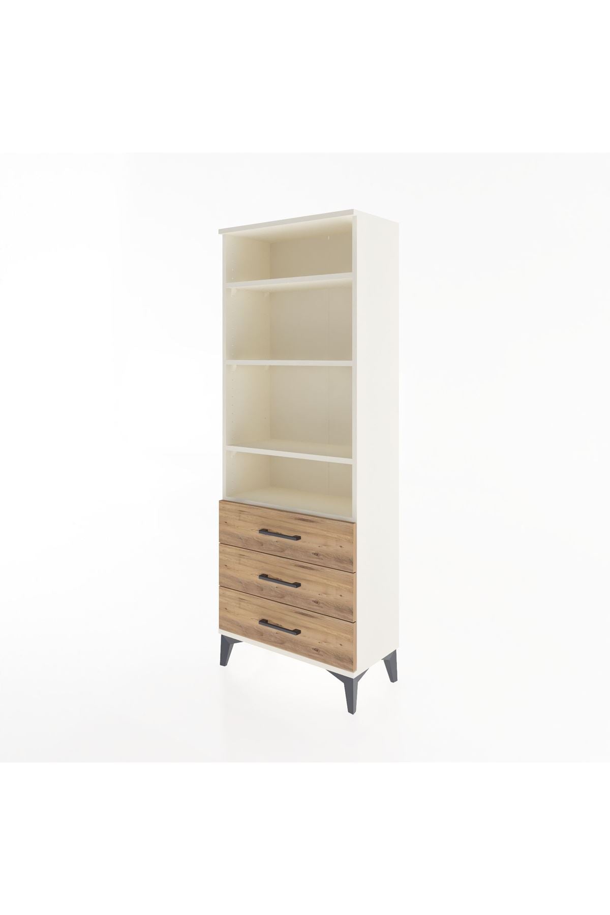 Arges Dolap 4 Raflı 3 Çekmeceli 60x30x163 - S20M098V3A