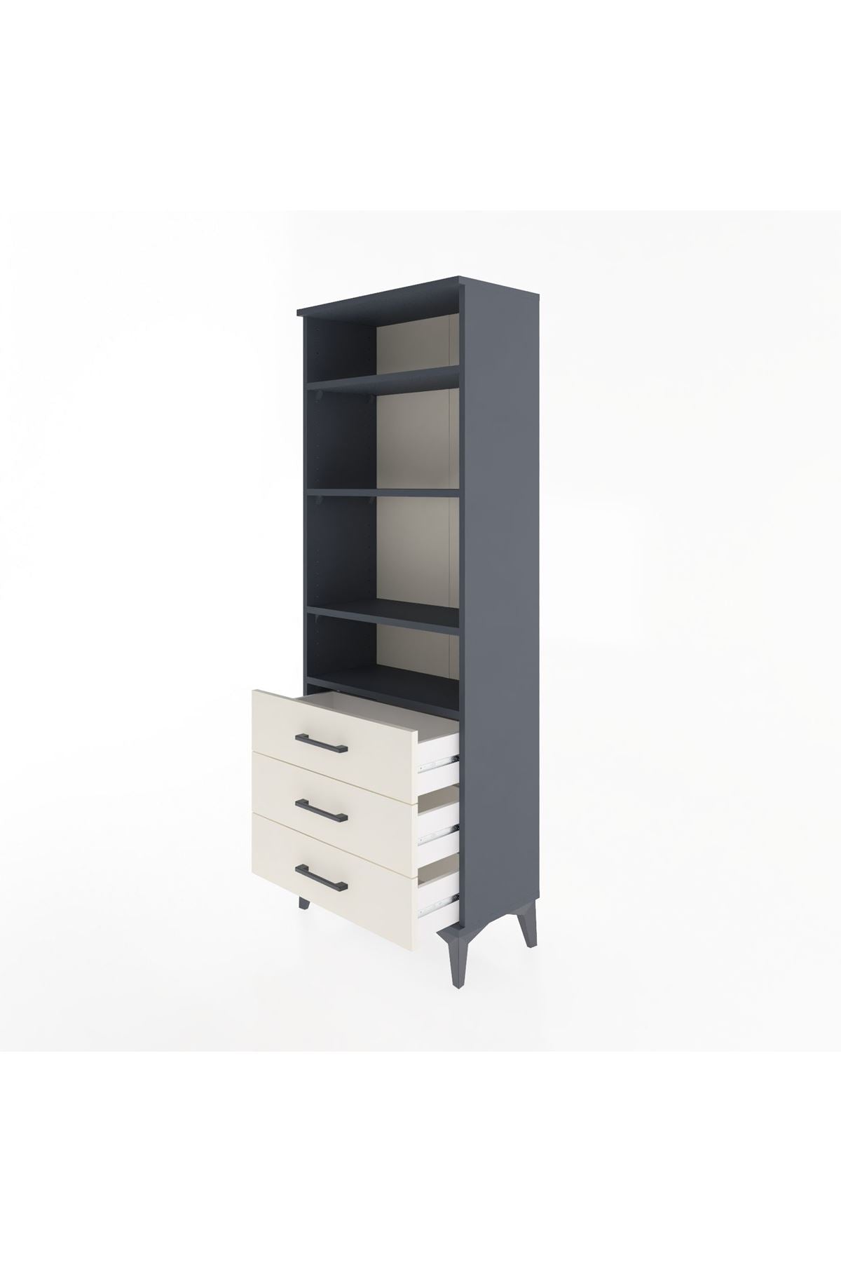 Arges Dolap 4 Raflı 3 Çekmeceli 60x30x163 - S20M098V4A