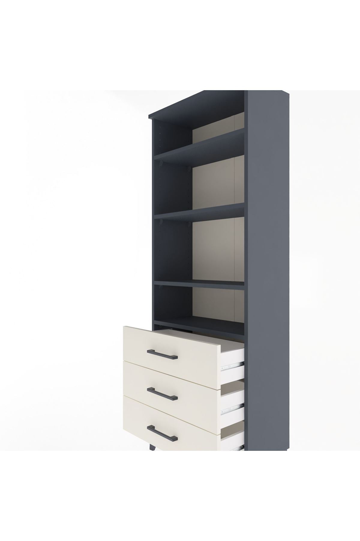 Arges Dolap 4 Raflı 3 Çekmeceli 60x30x163 - S20M098V4A