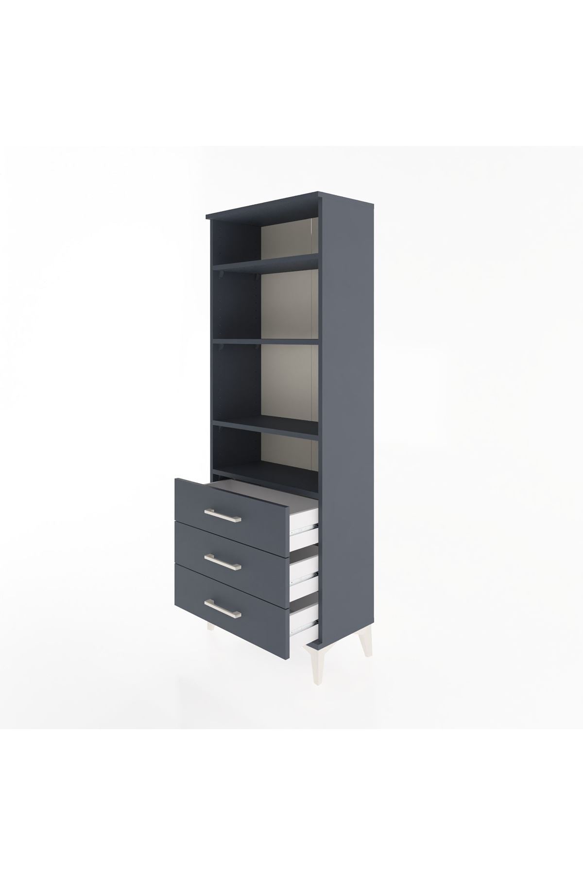 Arges Dolap 4 Raflı 3 Çekmeceli 60x30x163 - S20M098V5A