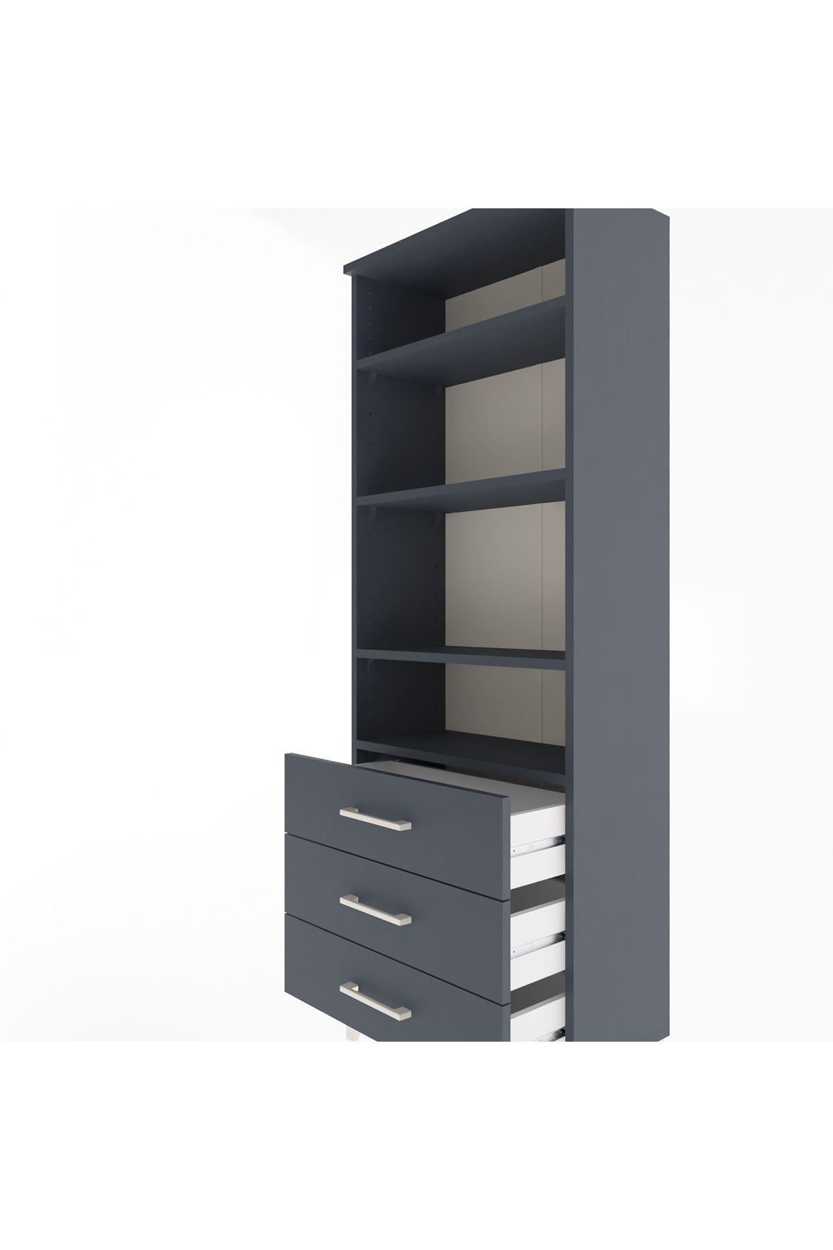 Arges Dolap 4 Raflı 3 Çekmeceli 60x30x163 - S20M098V5A