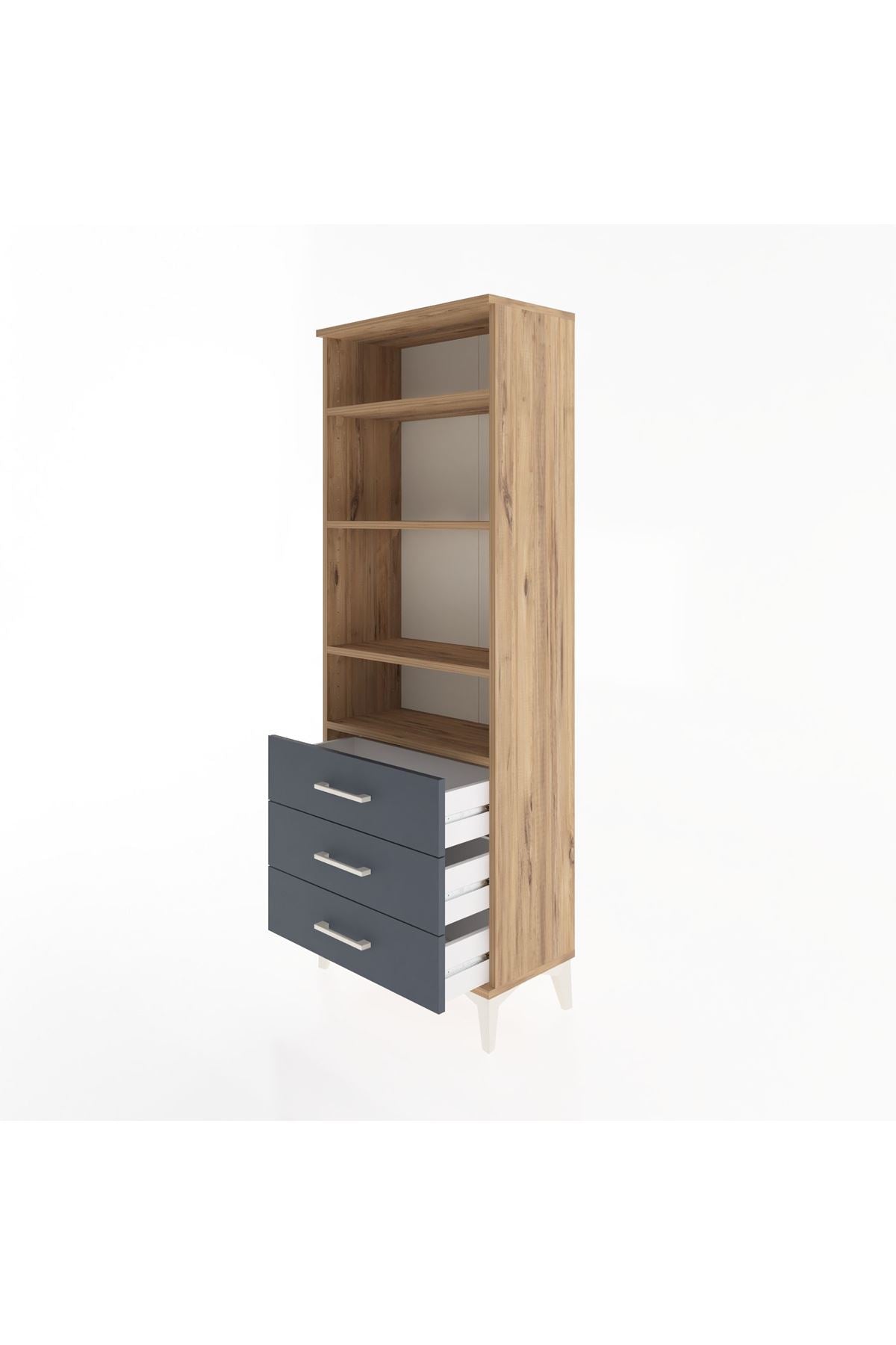 Arges Dolap 4 Raflı 3 Çekmeceli 60x30x163 - S20M098V8A