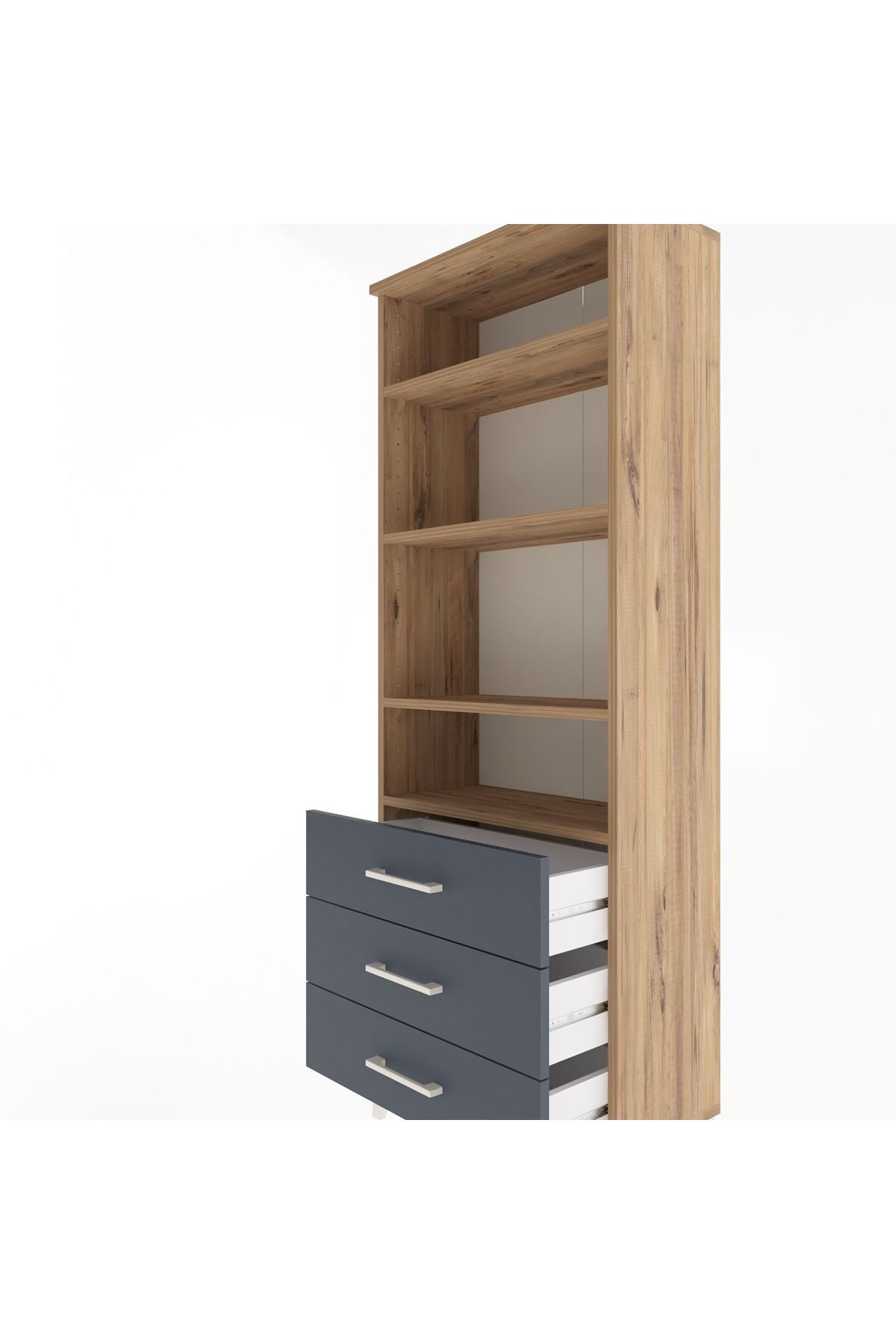 Arges Dolap 4 Raflı 3 Çekmeceli 60x30x163 - S20M098V8A