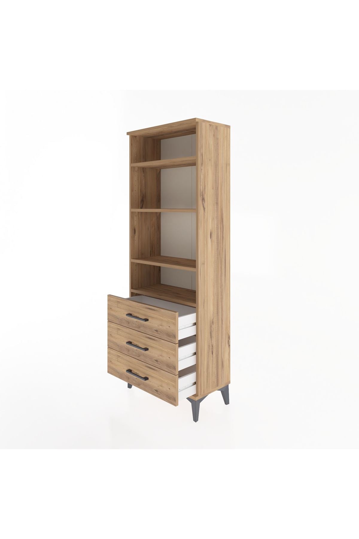 Arges Dolap 4 Raflı 3 Çekmeceli 60x30x163 - S20M098V9A