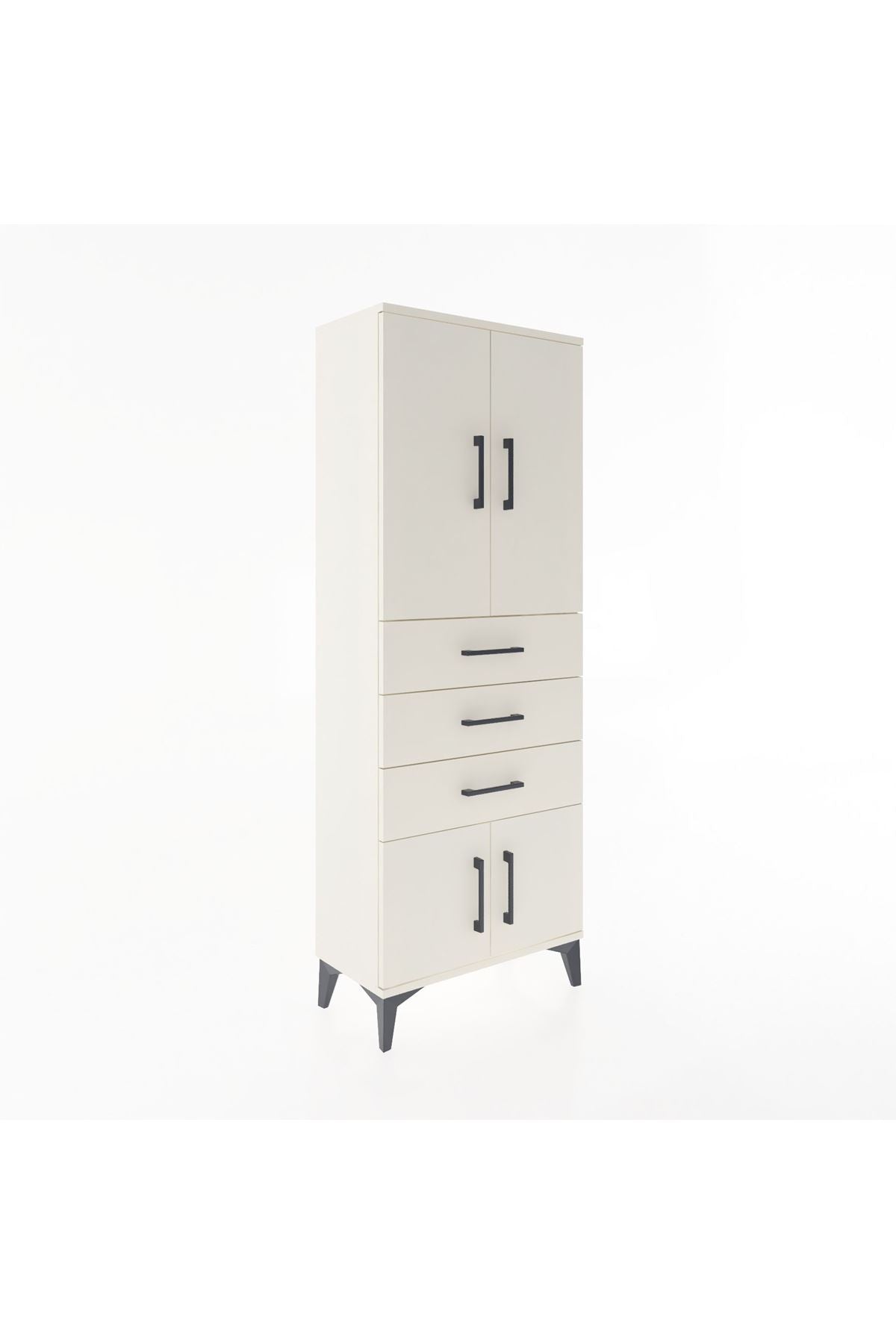 Arges Dolap 3 Raflı 3 Çekmeceli 4 Kapaklı 60x30x163 - S20M099V1A