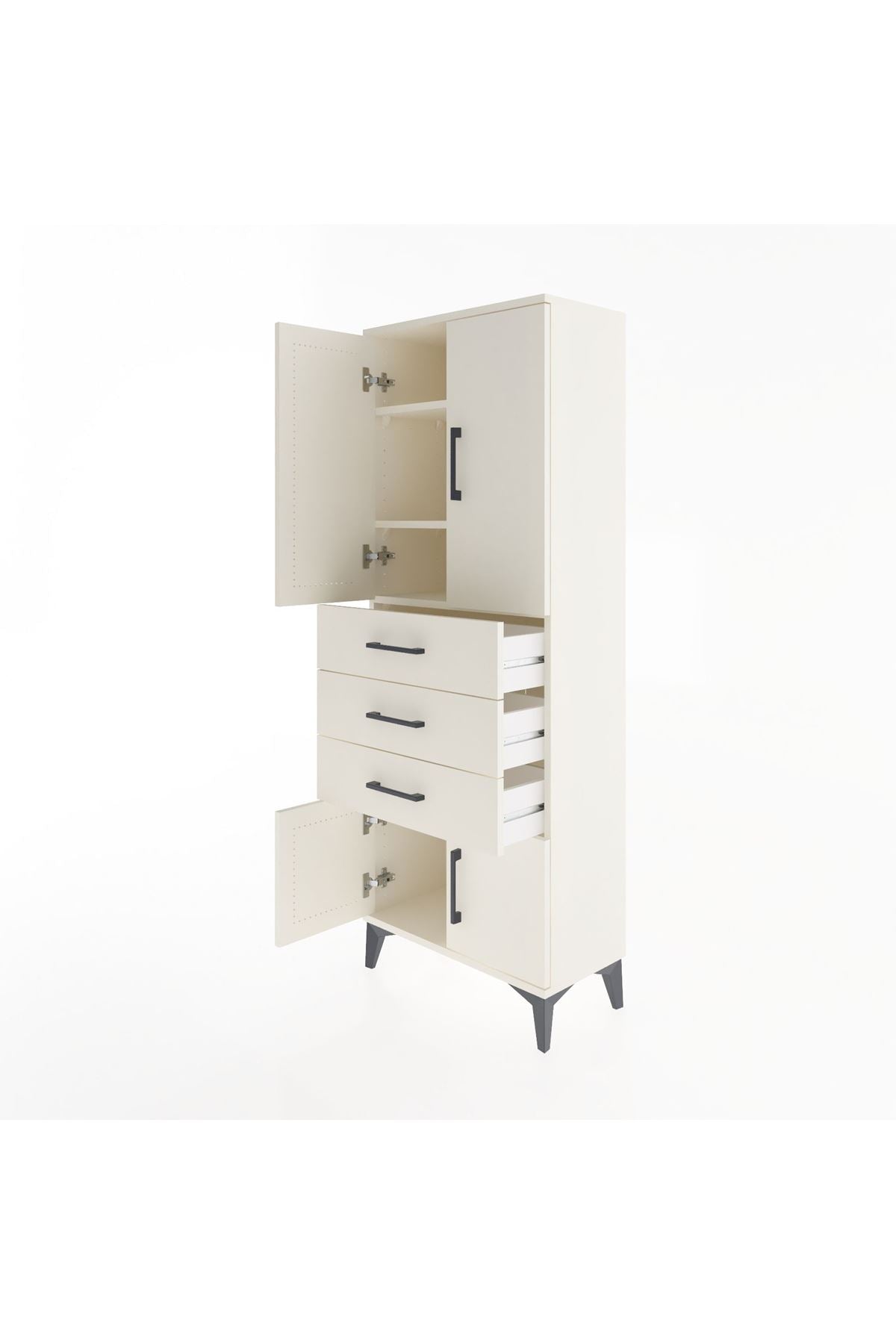 Arges Dolap 3 Raflı 3 Çekmeceli 4 Kapaklı 60x30x163 - S20M099V1A