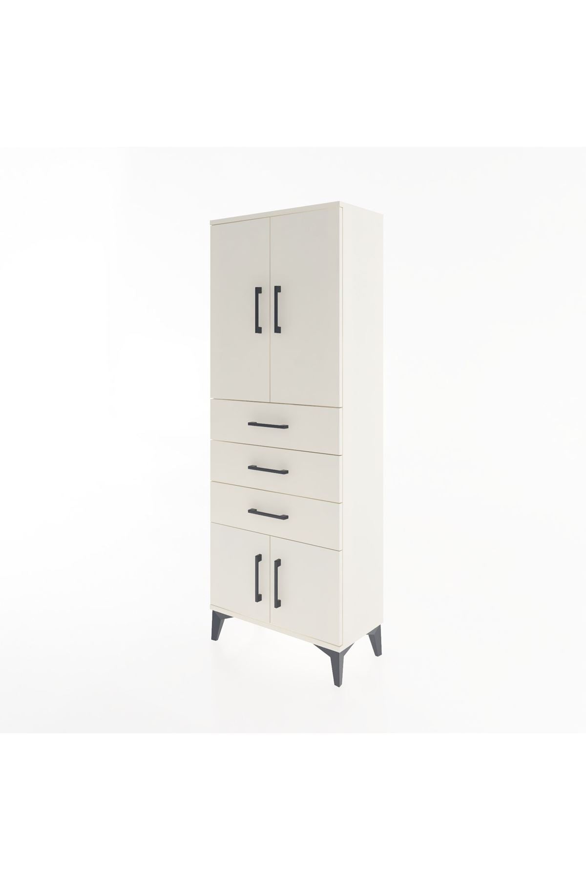 Arges Dolap 3 Raflı 3 Çekmeceli 4 Kapaklı 60x30x163 - S20M099V1A
