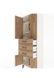 Arges Dolap 3 Raflı 3 Çekmeceli 4 Kapaklı 60x30x163 - S20M099V3A