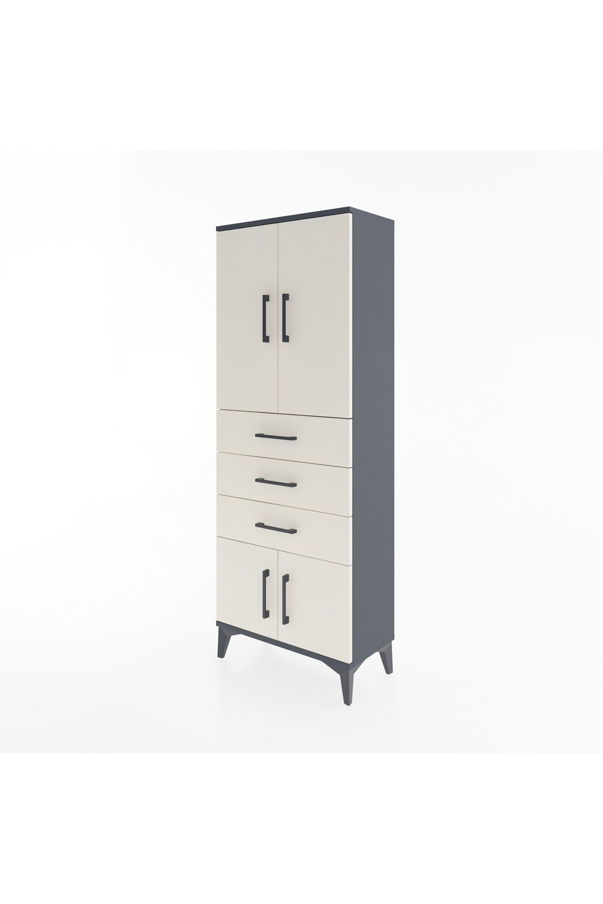 Arges Dolap 3 Raflı 3 Çekmeceli 4 Kapaklı 60x30x163 - S20M099V4A
