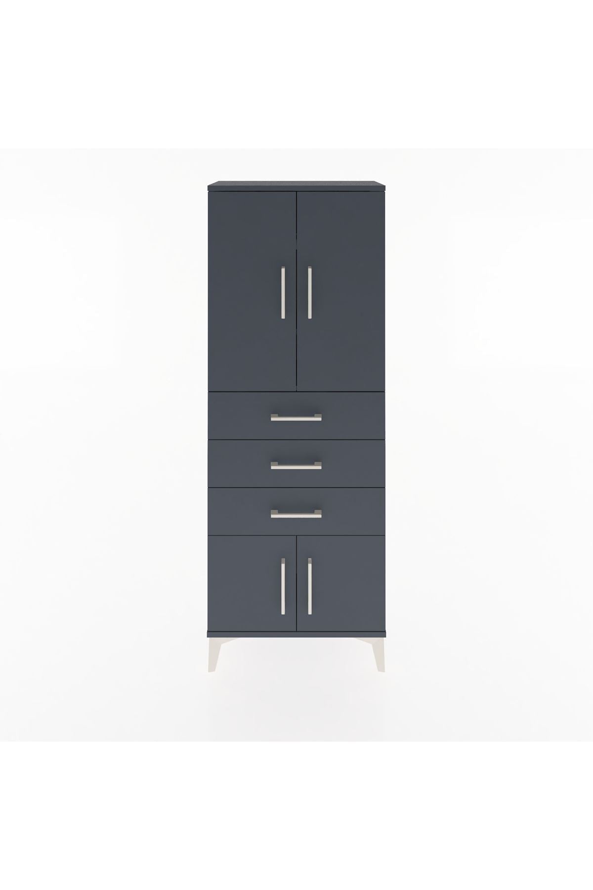 Arges Dolap 3 Raflı 3 Çekmeceli 4 Kapaklı 60x30x163 - S20M099V5A