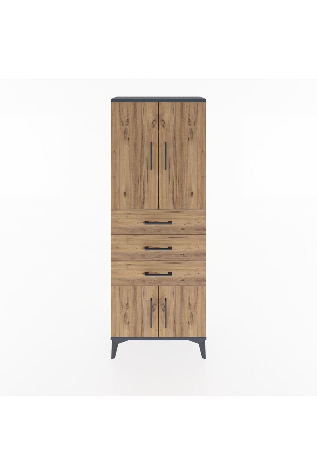Arges Dolap 3 Raflı 3 Çekmeceli 4 Kapaklı 60x30x163 - S20M099V6A