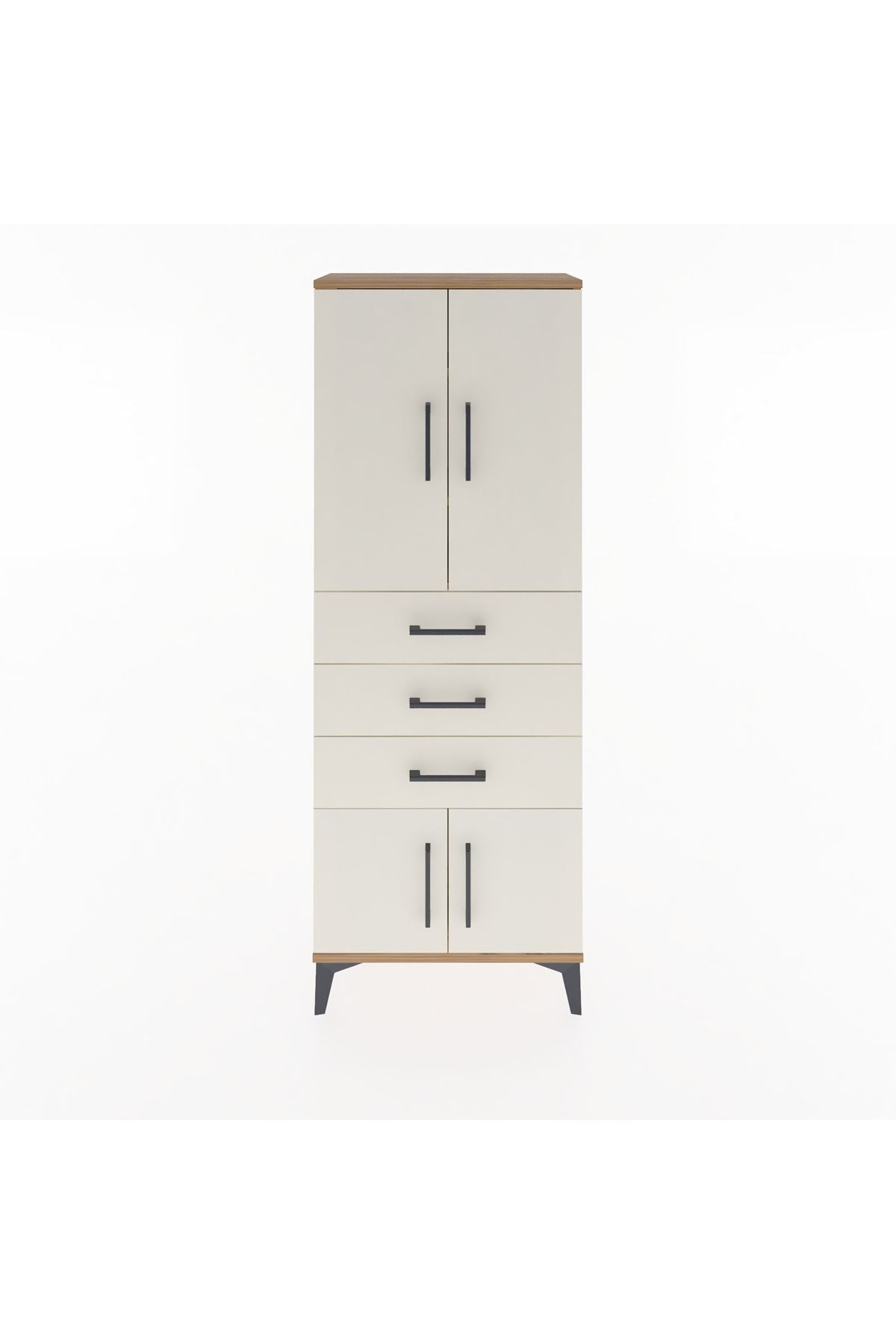 Arges Dolap 3 Raflı 3 Çekmeceli 4 Kapaklı 60x30x163 - S20M099V7A