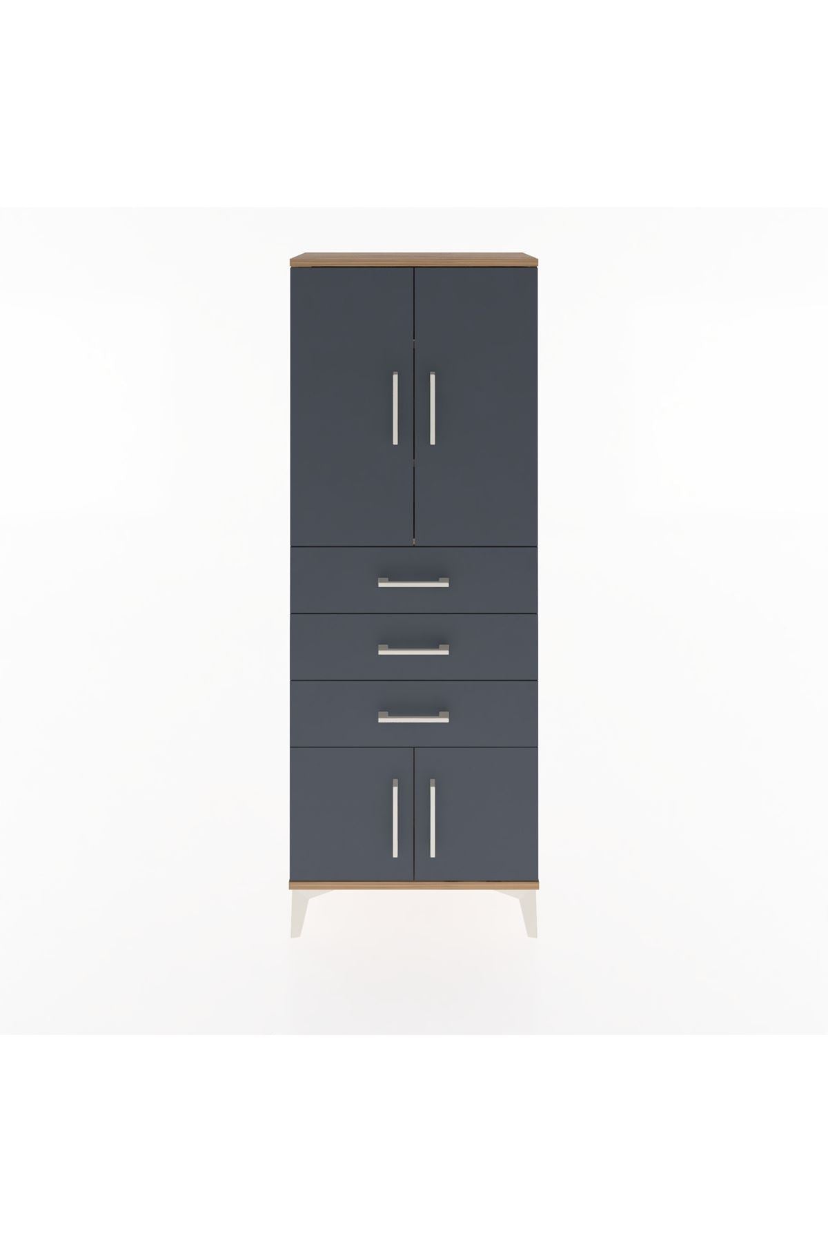 Arges Dolap 3 Raflı 3 Çekmeceli 4 Kapaklı 60x30x163 - S20M099V8A
