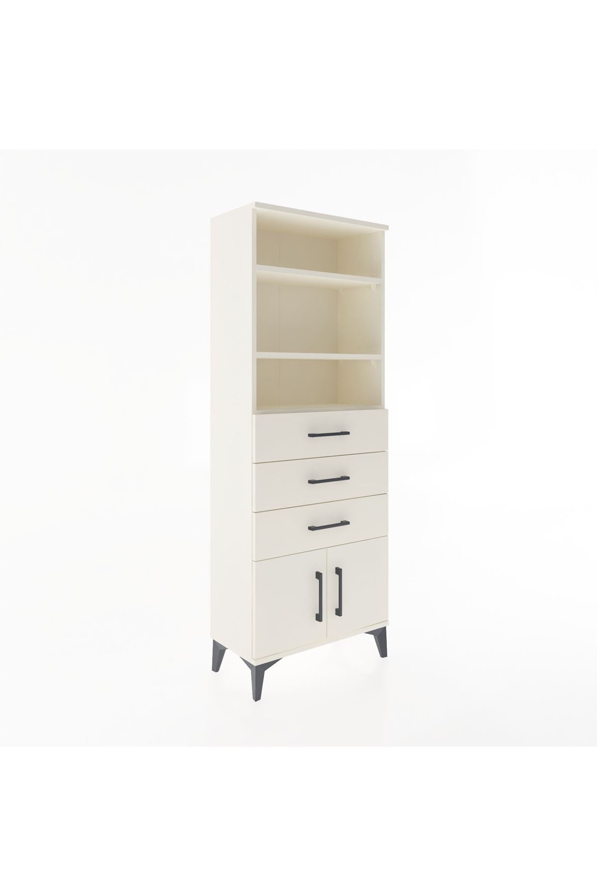 Arges Dolap 3 Raflı 3 Çekmeceli 2 Kapaklı 60x30x163 - S20M100V1A