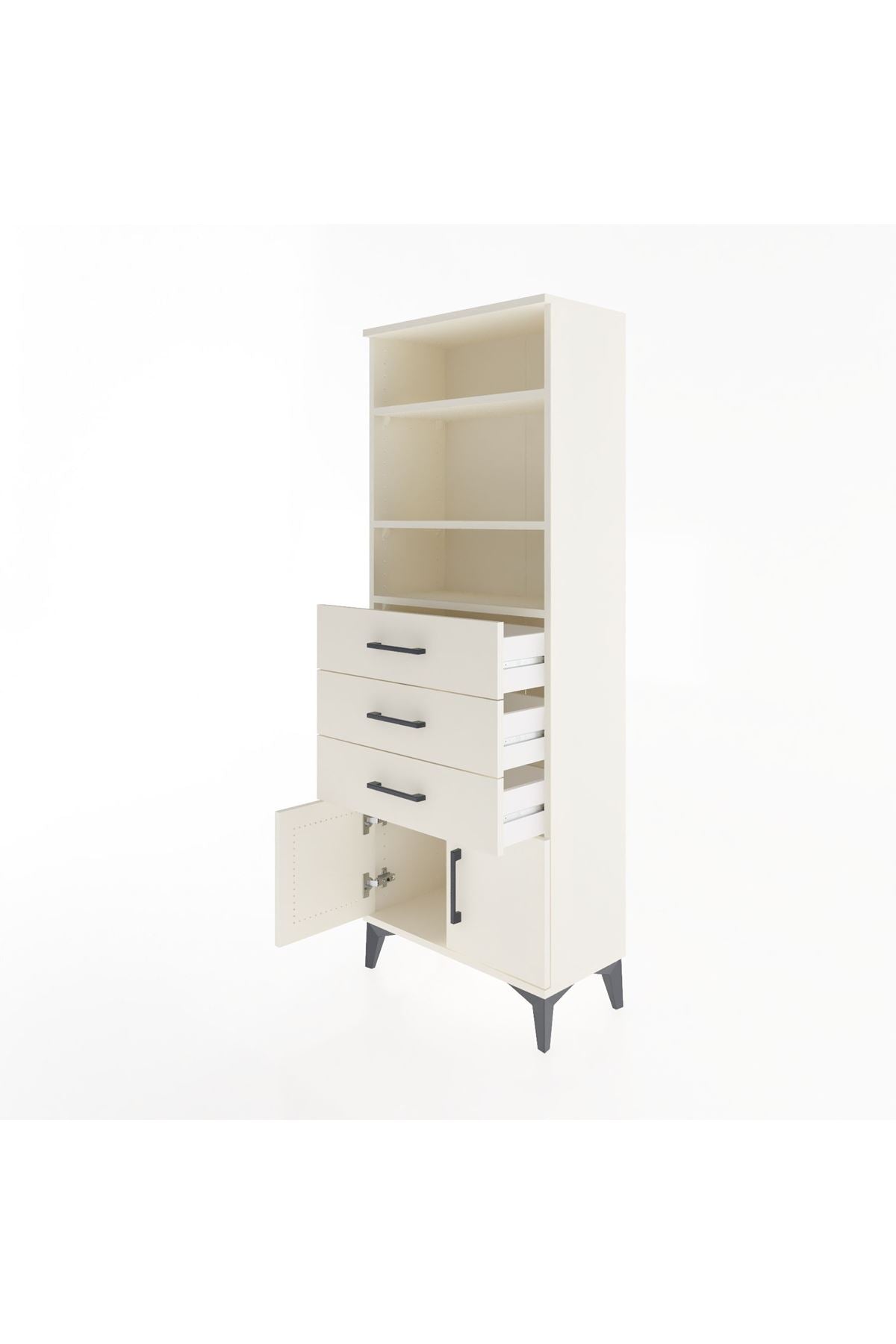 Arges Dolap 3 Raflı 3 Çekmeceli 2 Kapaklı 60x30x163 - S20M100V1A