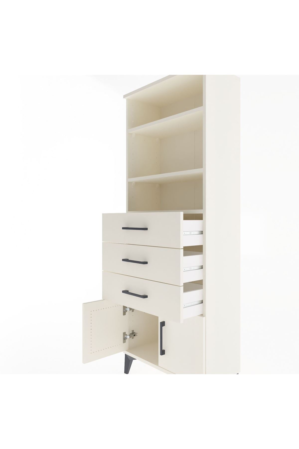 Arges Dolap 3 Raflı 3 Çekmeceli 2 Kapaklı 60x30x163 - S20M100V1A