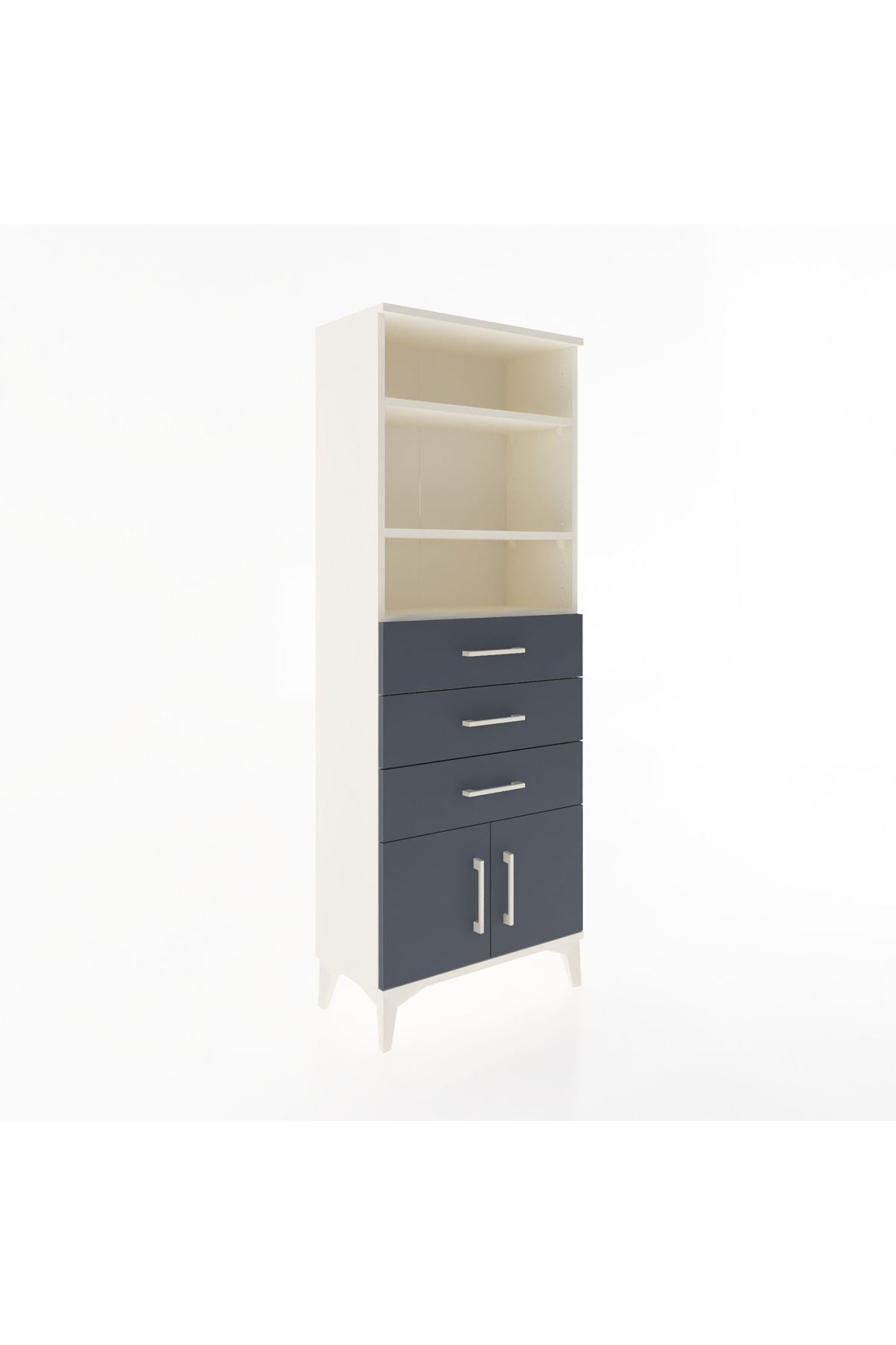 Arges Dolap 3 Raflı 3 Çekmeceli 2 Kapaklı 60x30x163 - S20M100V2A