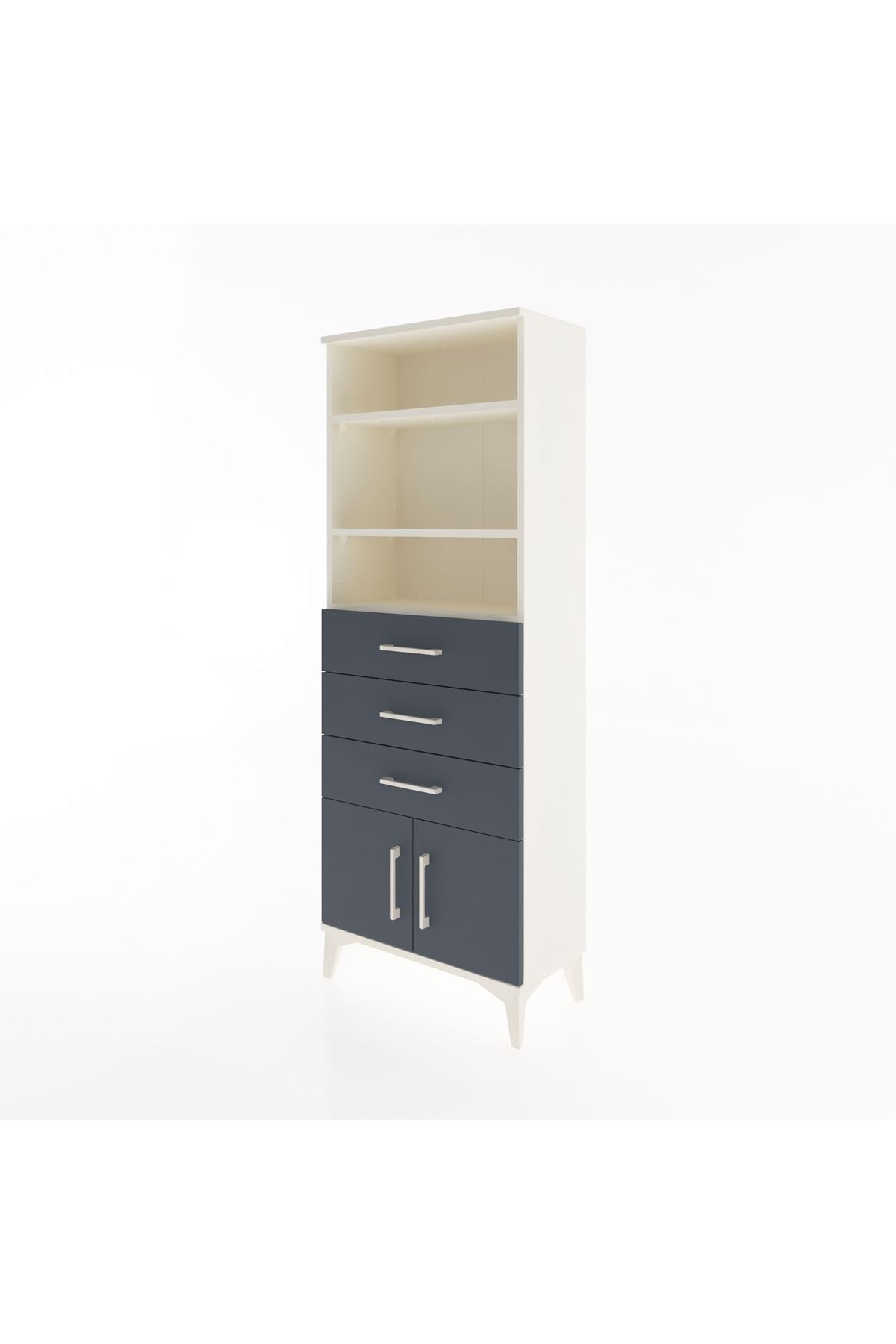Arges Dolap 3 Raflı 3 Çekmeceli 2 Kapaklı 60x30x163 - S20M100V2A