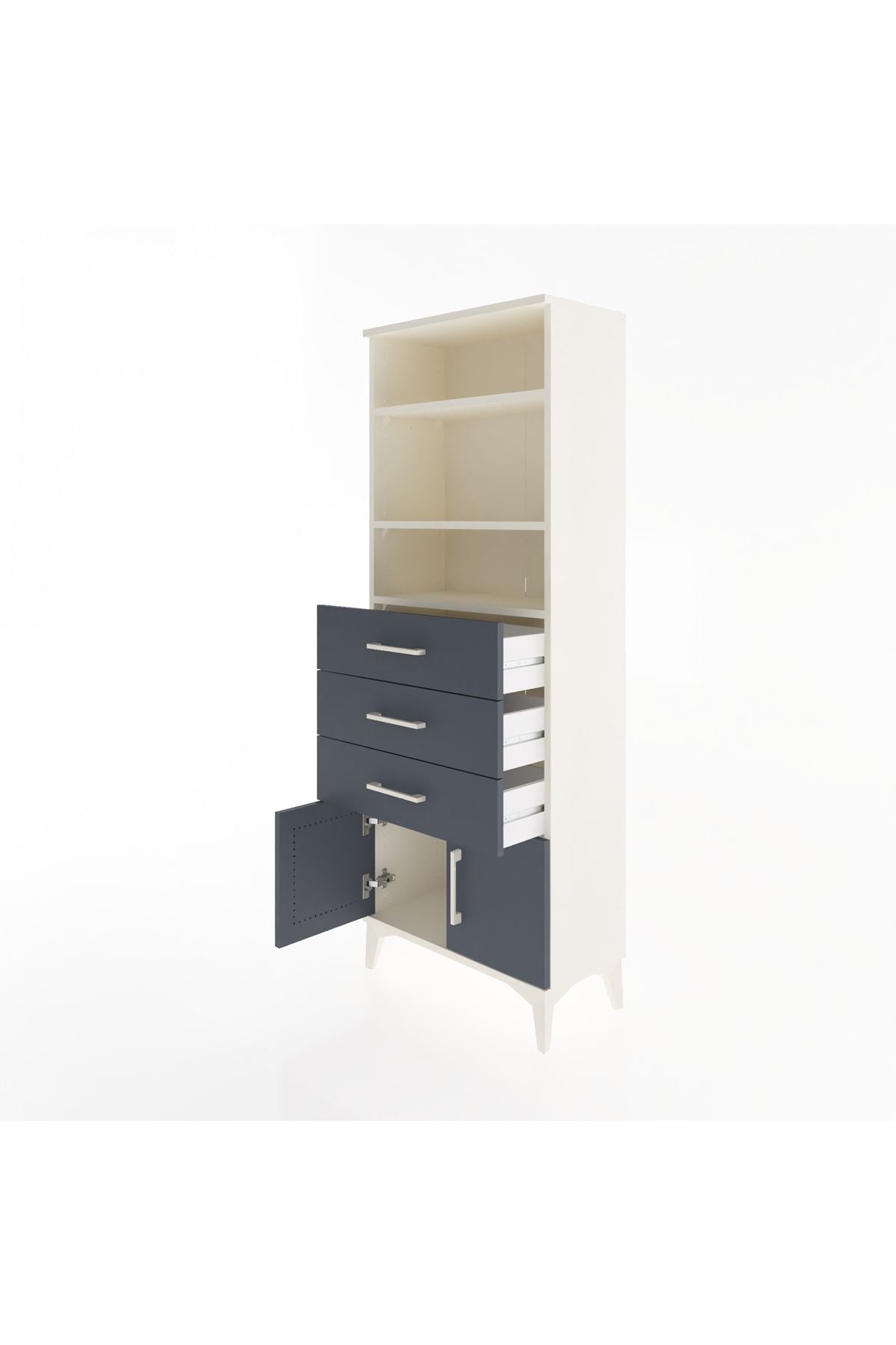 Arges Dolap 3 Raflı 3 Çekmeceli 2 Kapaklı 60x30x163 - S20M100V2A