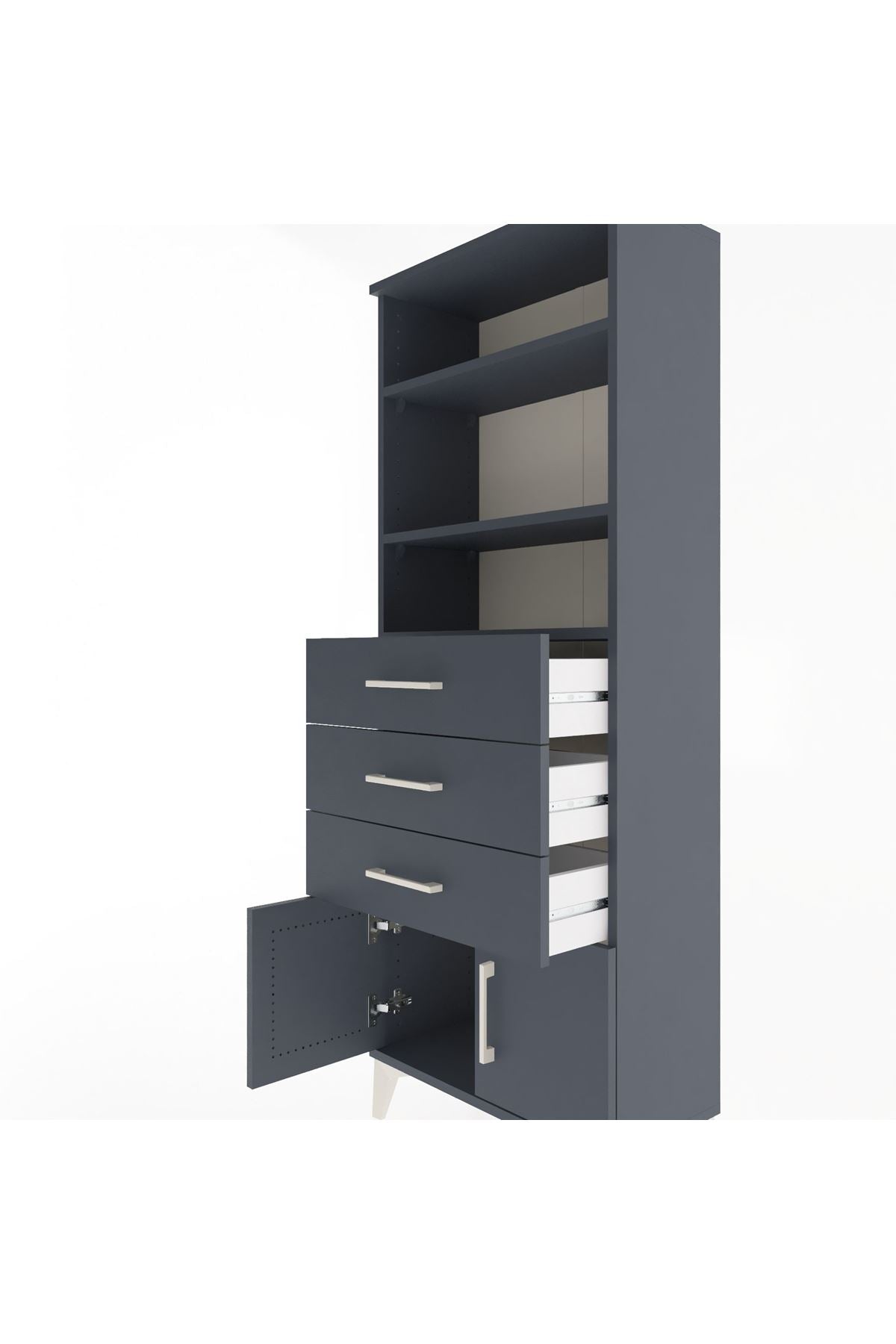 Arges Dolap 3 Raflı 3 Çekmeceli 2 Kapaklı 60x30x163 - S20M100V5A