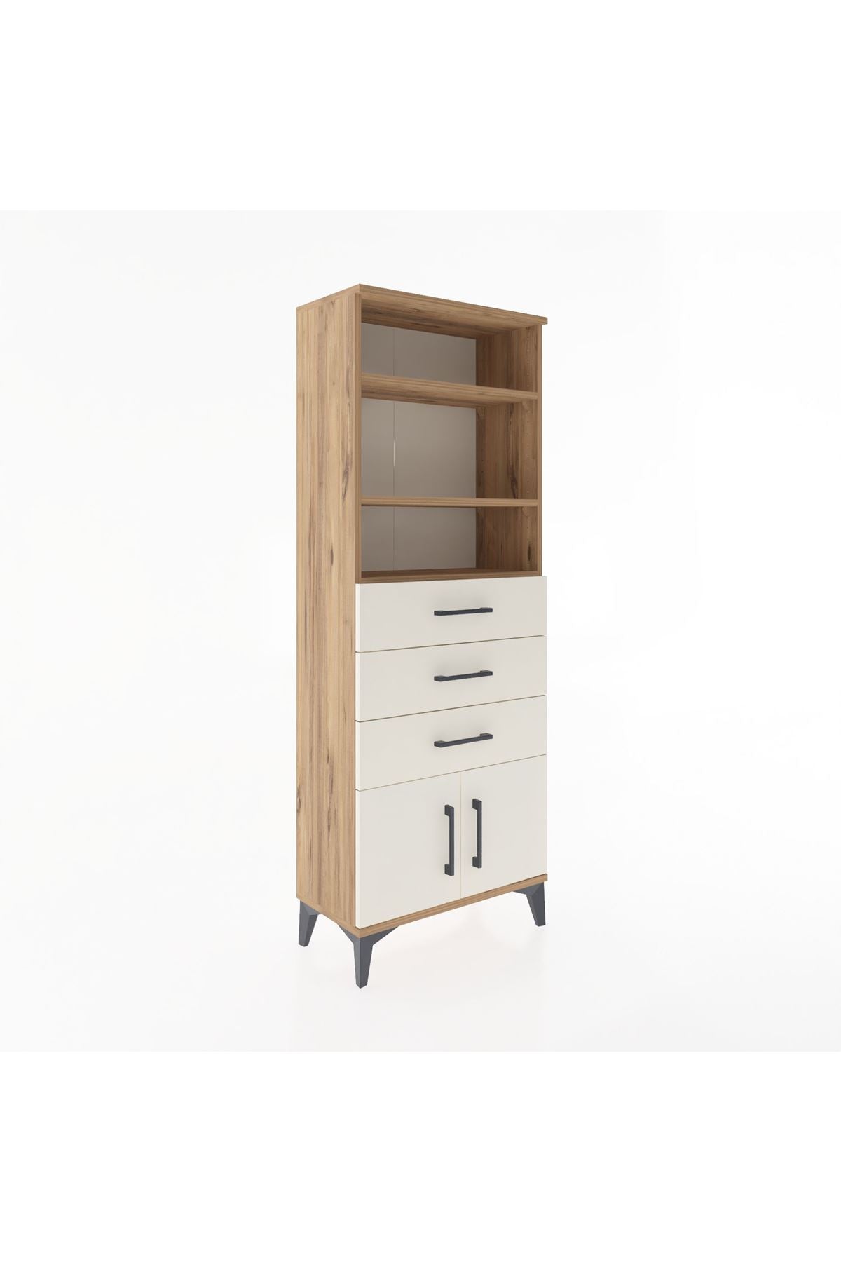 Arges Dolap 3 Raflı 3 Çekmeceli 2 Kapaklı 60x30x163 - S20M100V7A
