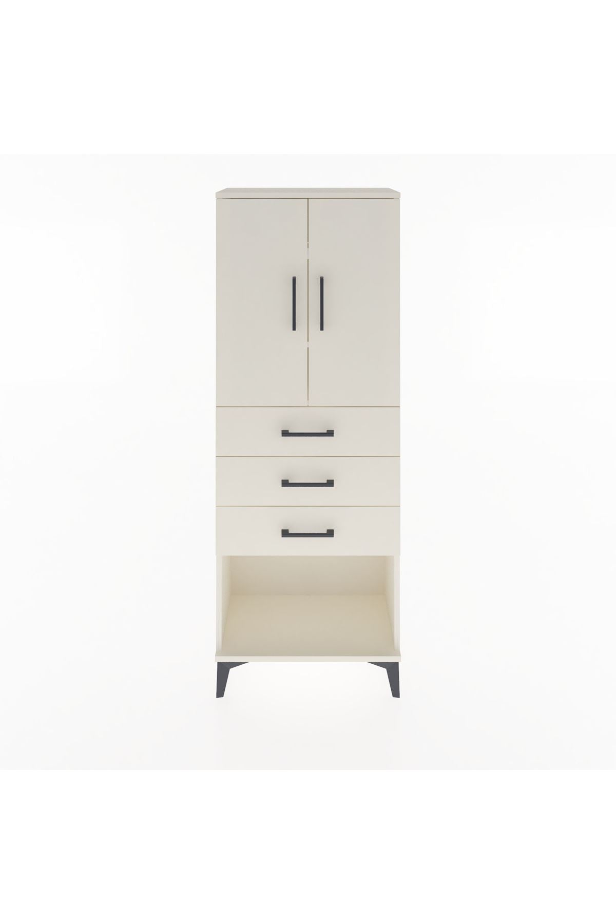 Arges Dolap 3 Raflı 3 Çekmeceli 2 Kapaklı 60x30x163 - S20M101V1A