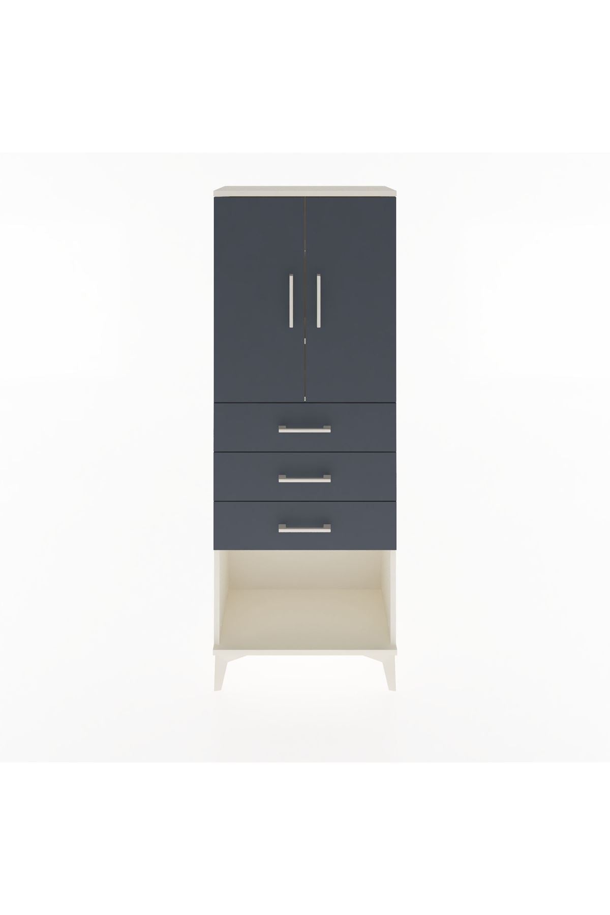 Arges Dolap 3 Raflı 3 Çekmeceli 2 Kapaklı 60x30x163 - S20M101V2A