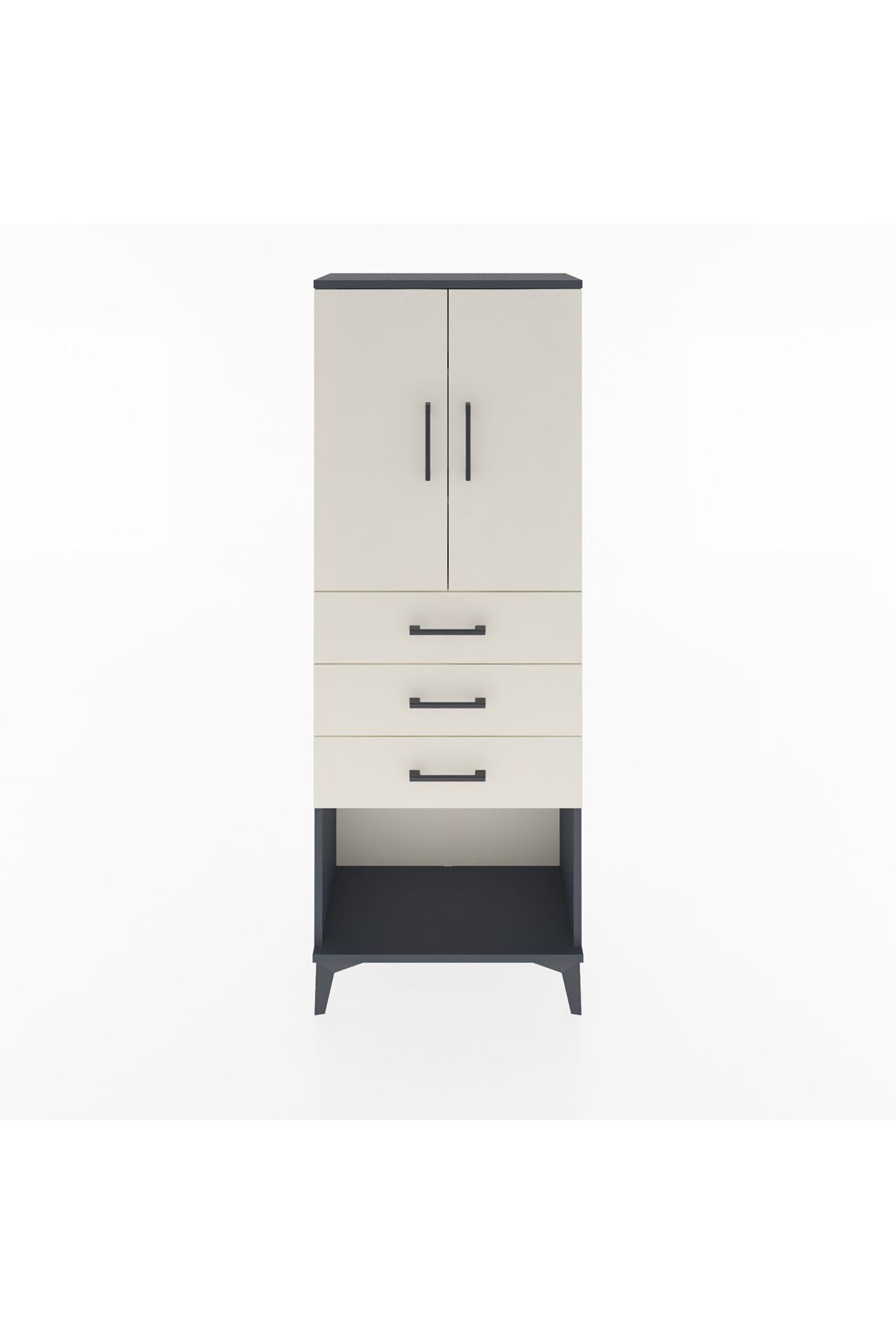 Arges Dolap 3 Raflı 3 Çekmeceli 2 Kapaklı 60x30x163 - S20M101V4A
