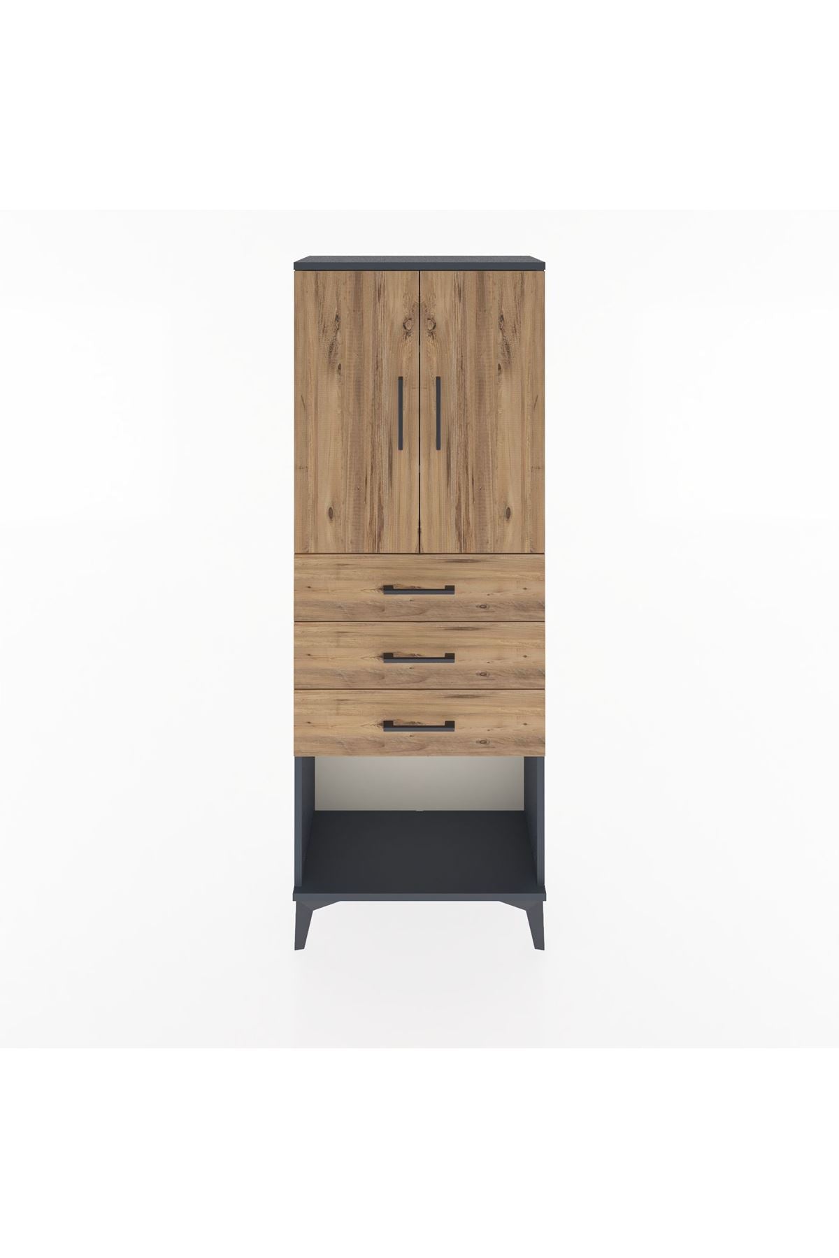 Arges Dolap 3 Raflı 3 Çekmeceli 2 Kapaklı 60x30x163 - S20M101V6A