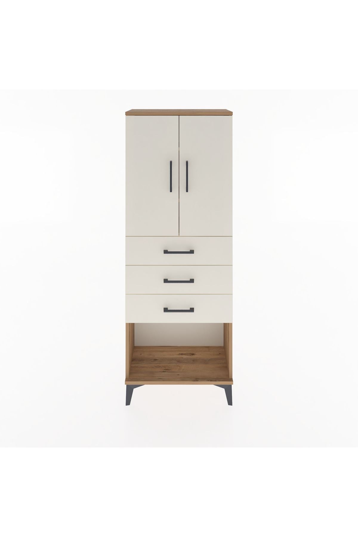 Arges Dolap 3 Raflı 3 Çekmeceli 2 Kapaklı 60x30x163 - S20M101V7A