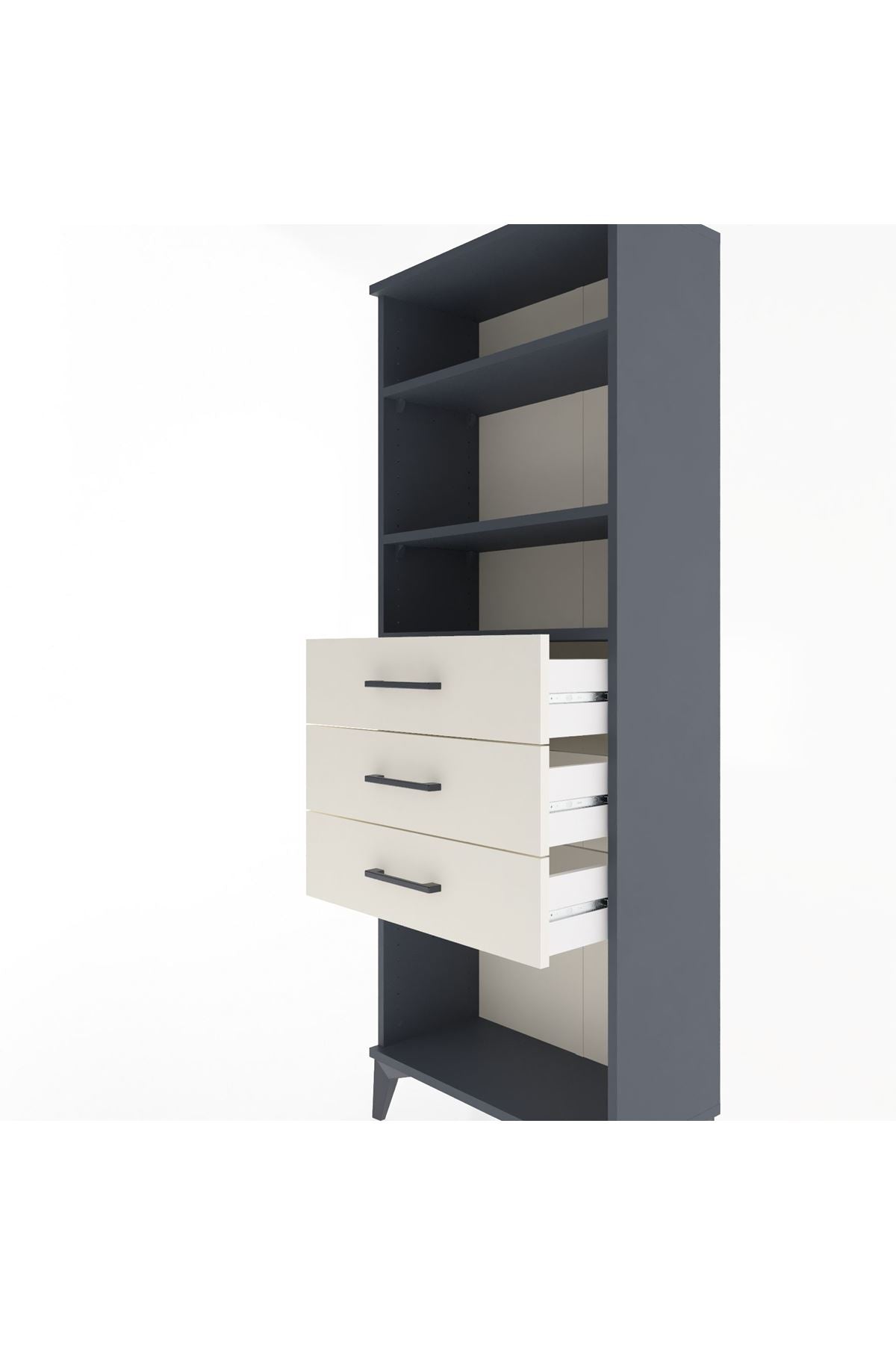 Arges Dolap 3 Raflı 3 Çekmeceli 60x30x163 - S20M102V4A