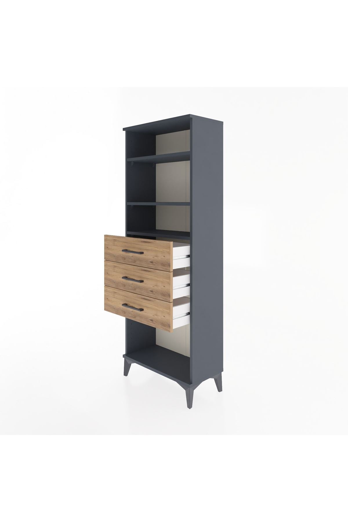 Arges Dolap 3 Raflı 3 Çekmeceli 60x30x163 - S20M102V6A