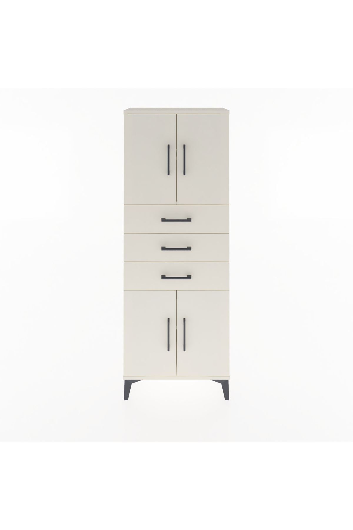 Arges Dolap 3 Raflı 3 Çekmeceli 4 Kapaklı 60x30x163 - S20M103V1A