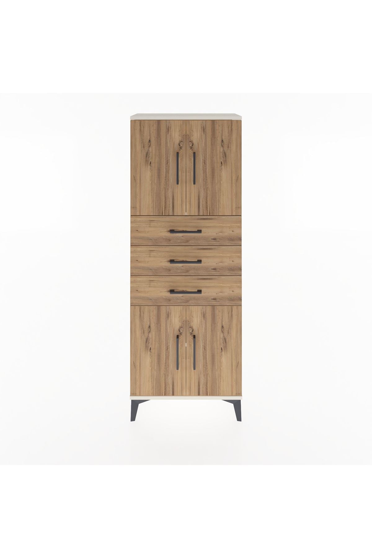 Arges Dolap 3 Raflı 3 Çekmeceli 4 Kapaklı 60x30x163 - S20M103V3A