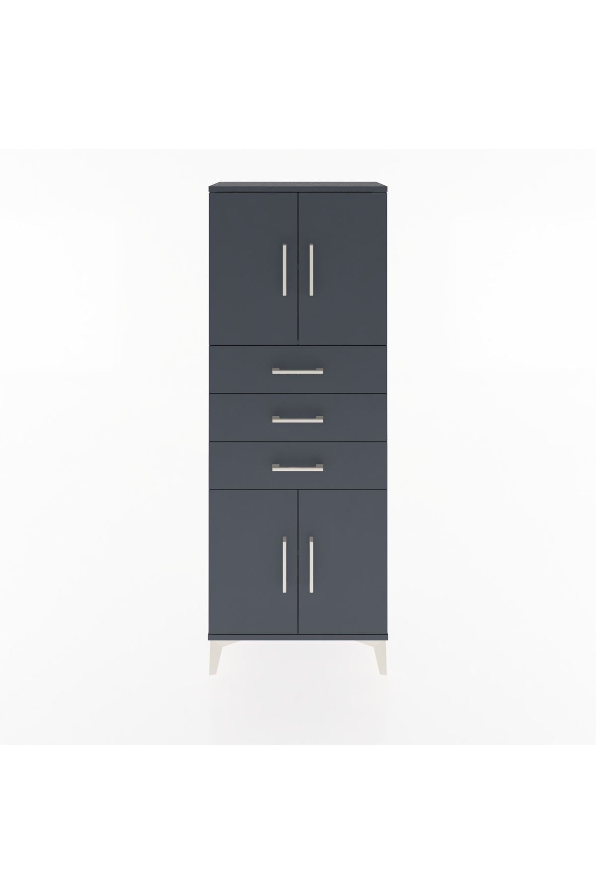 Arges Dolap 3 Raflı 3 Çekmeceli 4 Kapaklı 60x30x163 - S20M103V5A