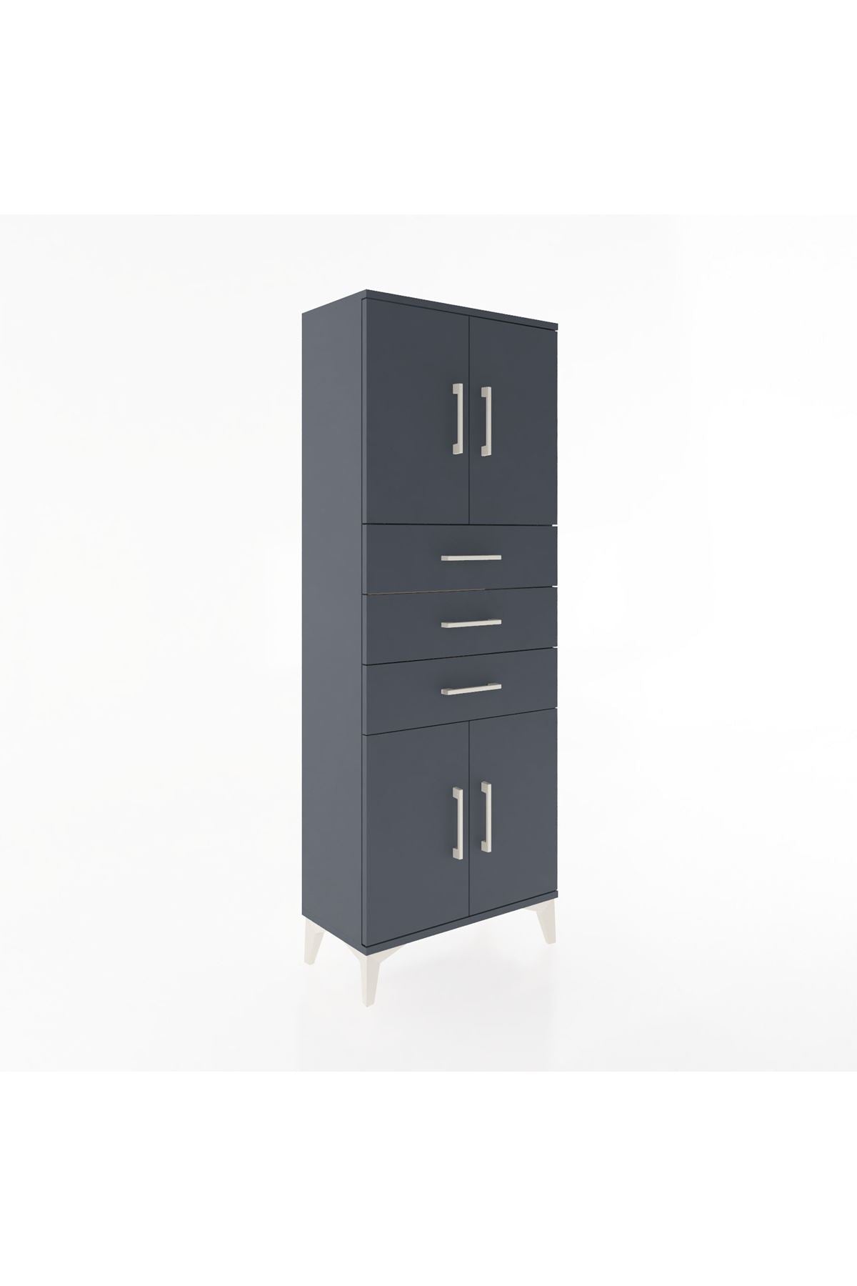 Arges Dolap 3 Raflı 3 Çekmeceli 4 Kapaklı 60x30x163 - S20M103V5A