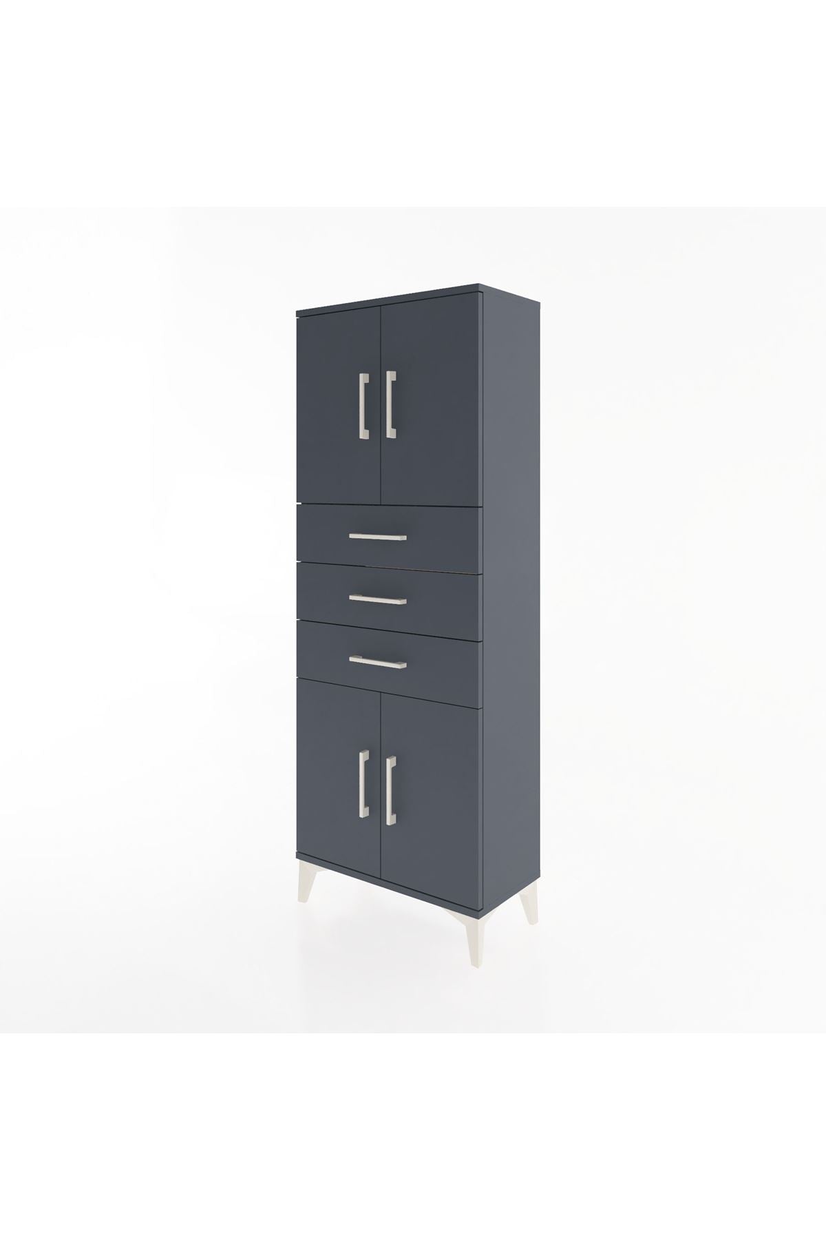 Arges Dolap 3 Raflı 3 Çekmeceli 4 Kapaklı 60x30x163 - S20M103V5A