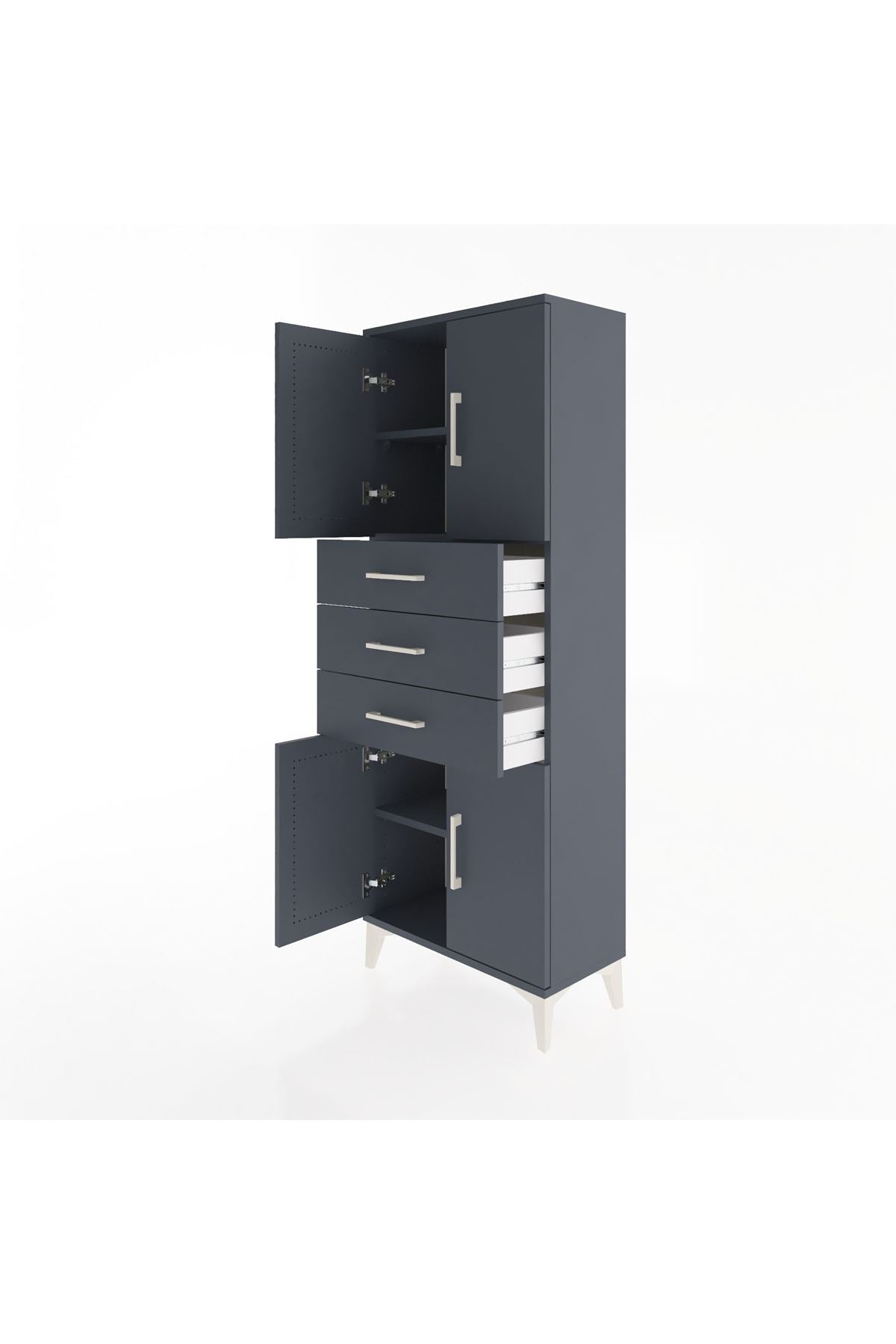Arges Dolap 3 Raflı 3 Çekmeceli 4 Kapaklı 60x30x163 - S20M103V5A