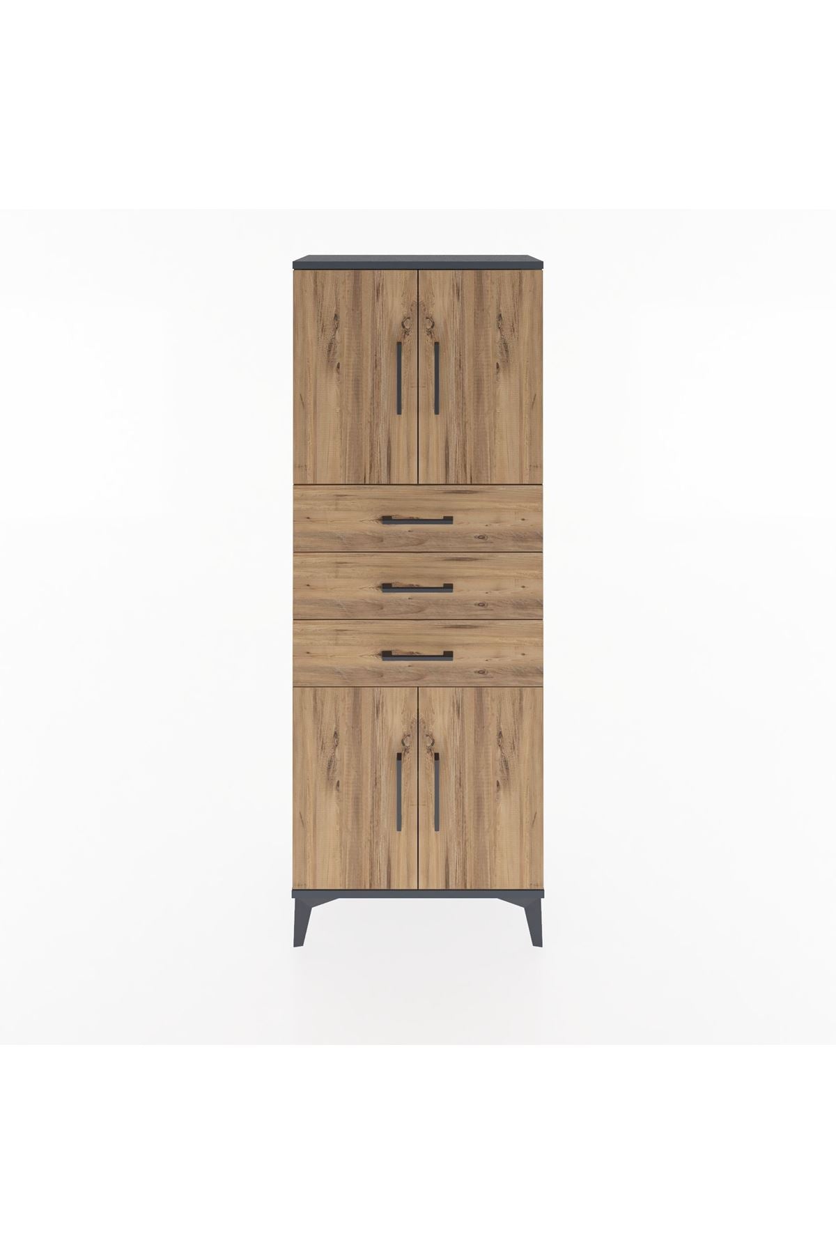 Arges Dolap 3 Raflı 3 Çekmeceli 4 Kapaklı 60x30x163 - S20M103V6A